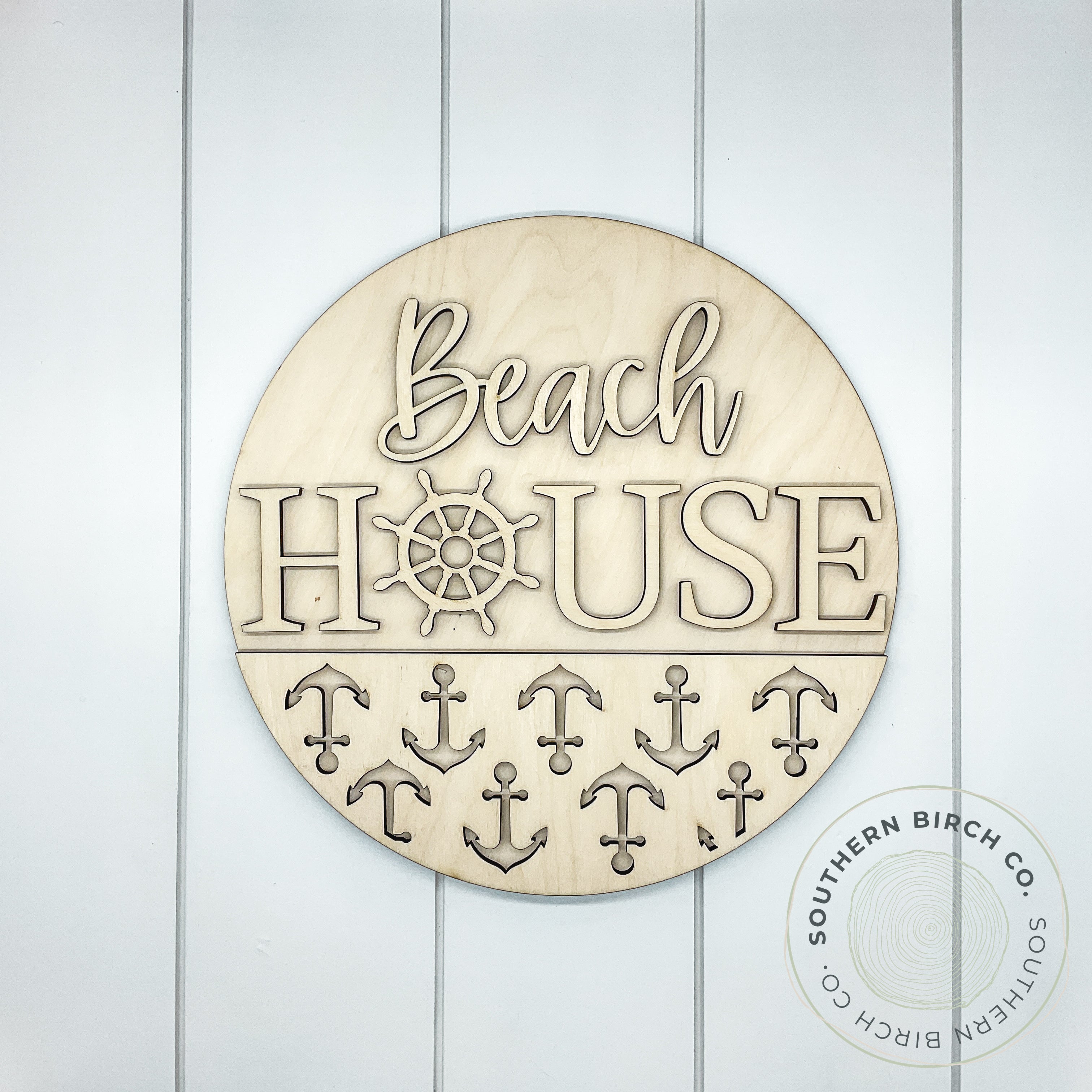 Beach House 3D Round Blank