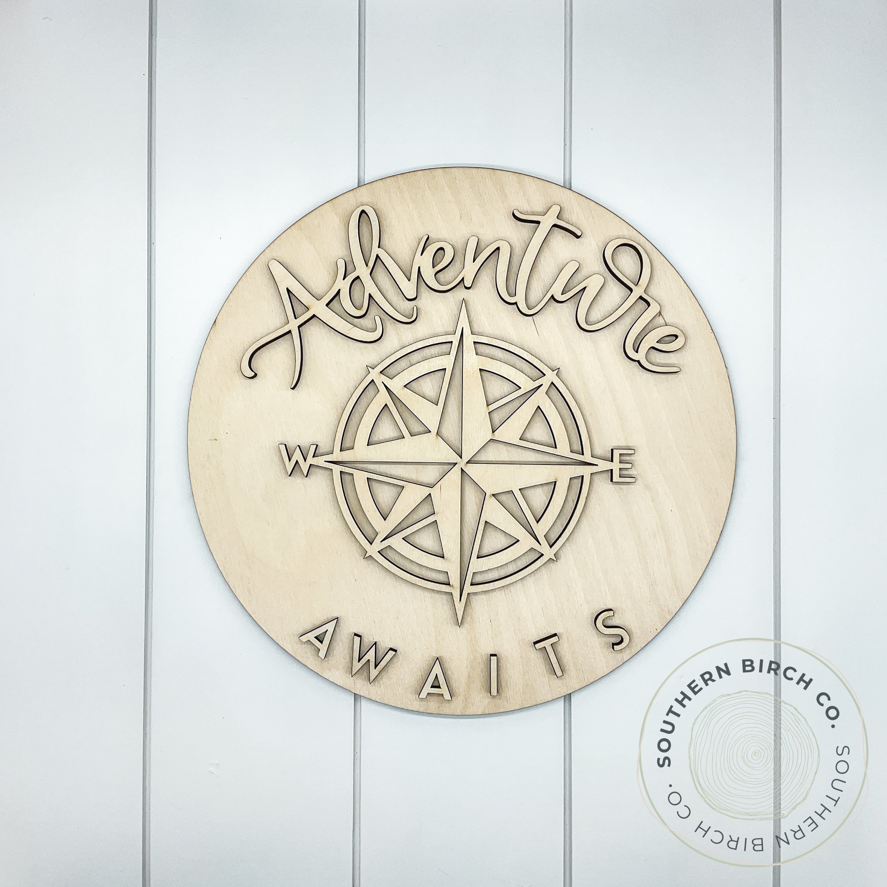 Adventure Awaits 3D Round Blank