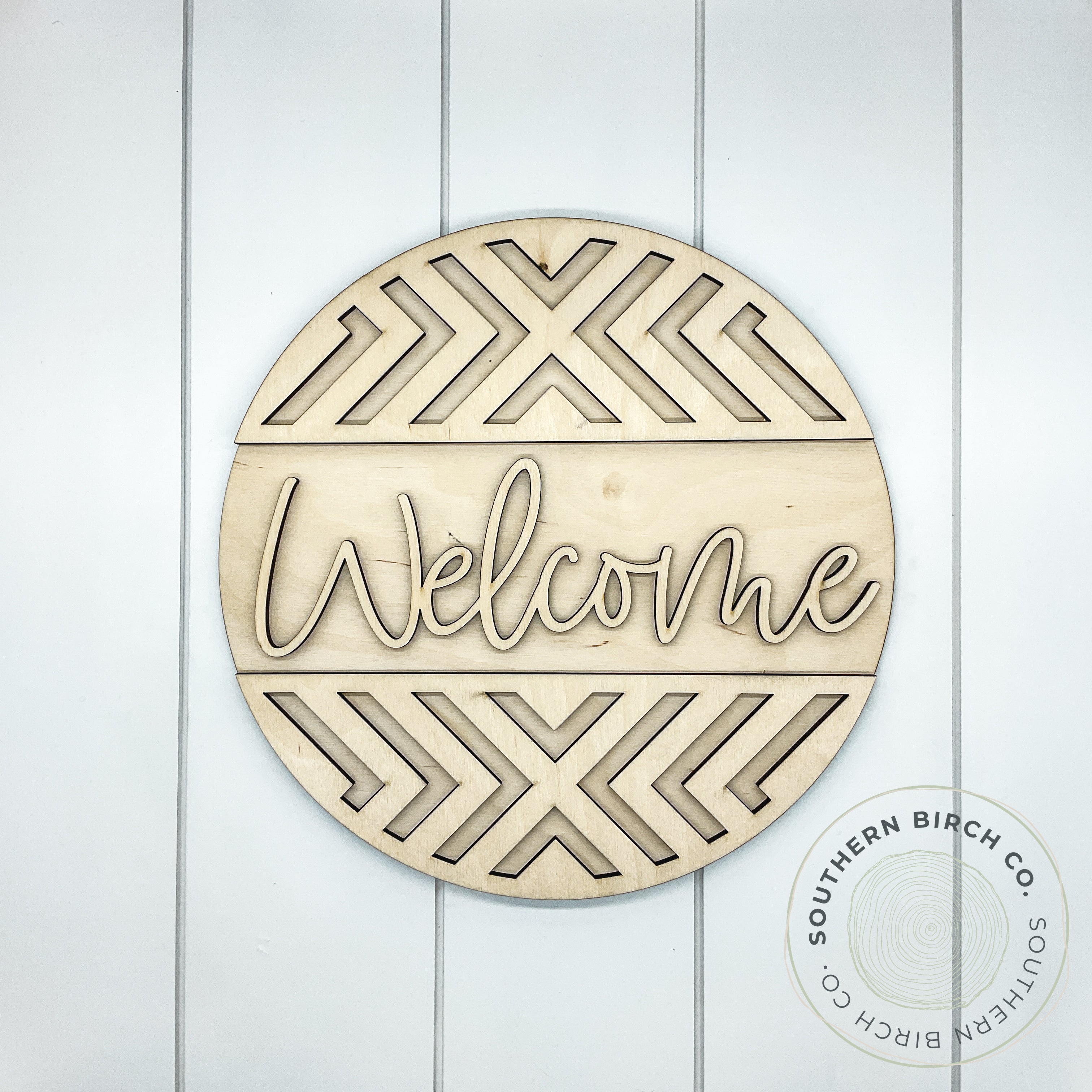 Welcome 3D Round Blank (Geometric)