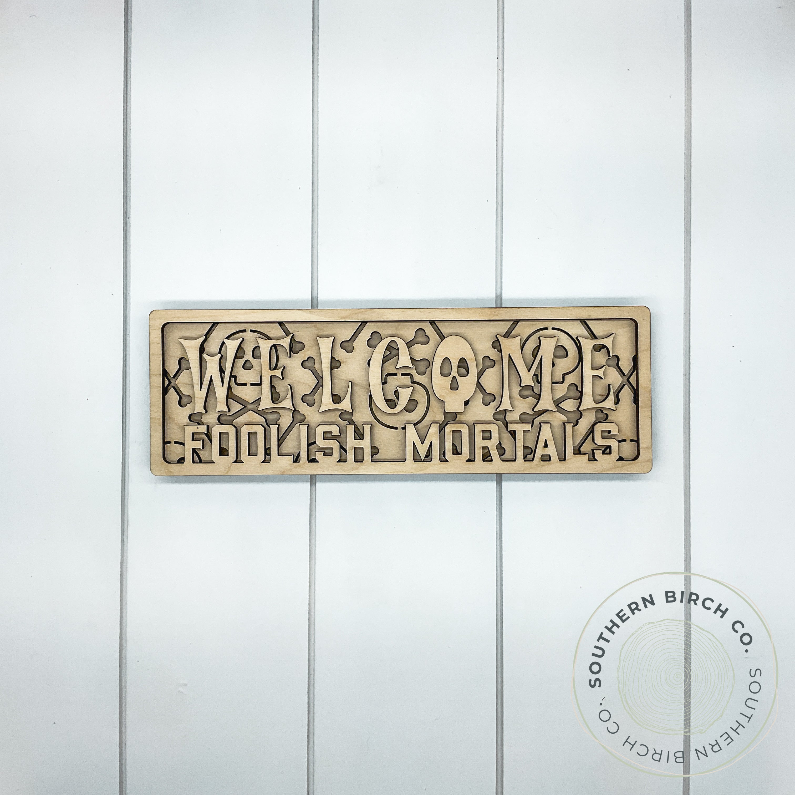 Welcome Foolish Mortals 3D Framed Sign Blank