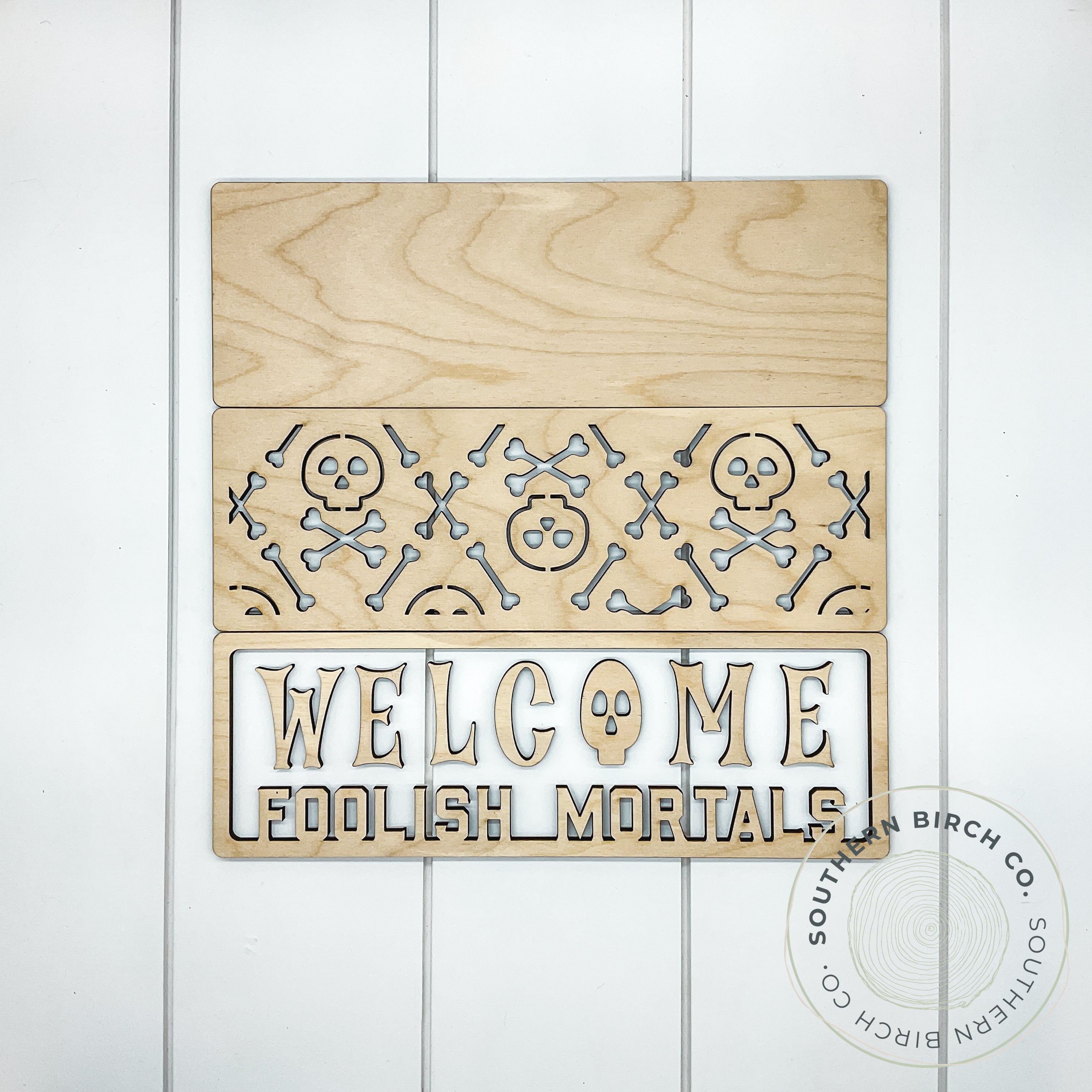 Welcome Foolish Mortals 3D Framed Sign Blank