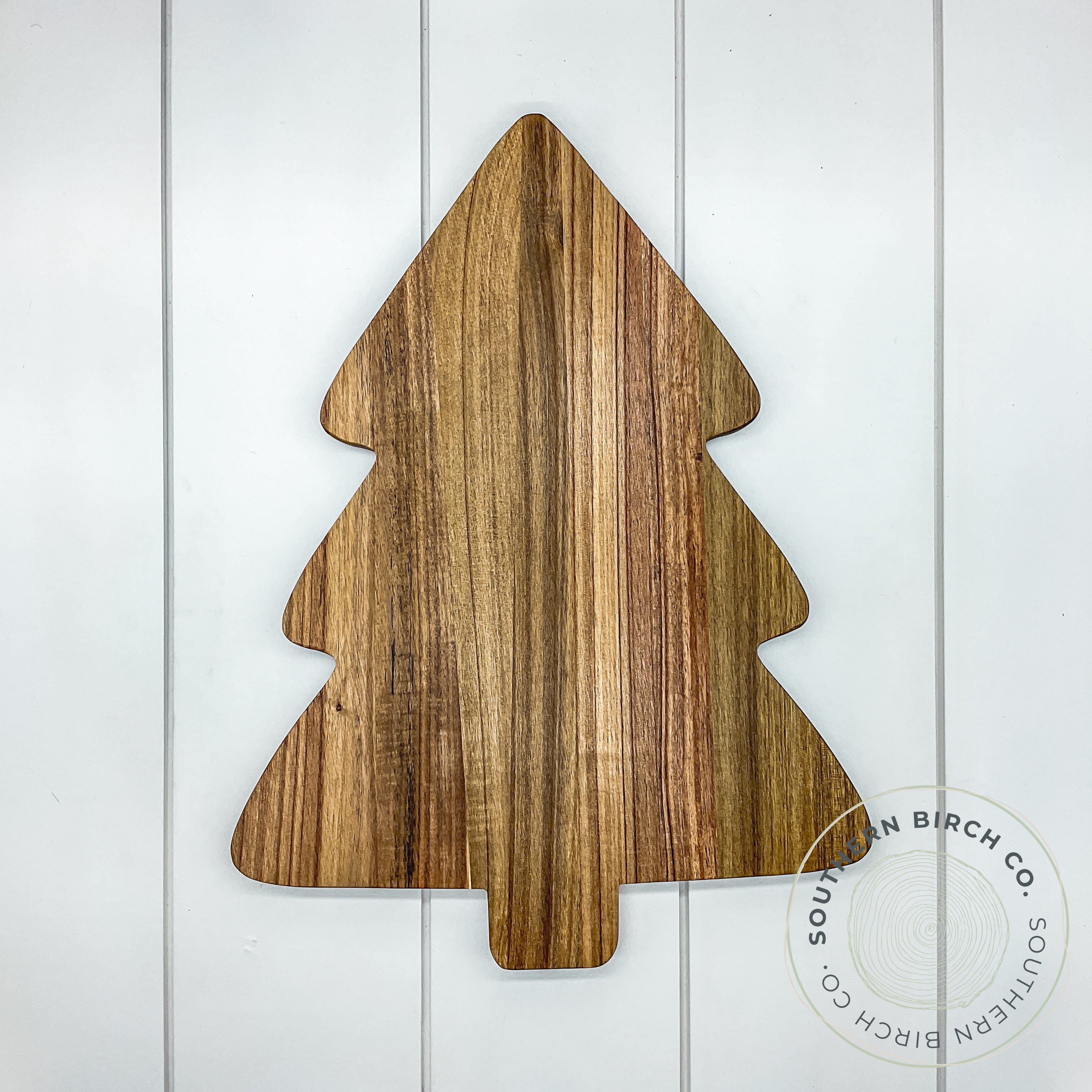 Acacia Wood Cutting Board (Christmas Tree Round)