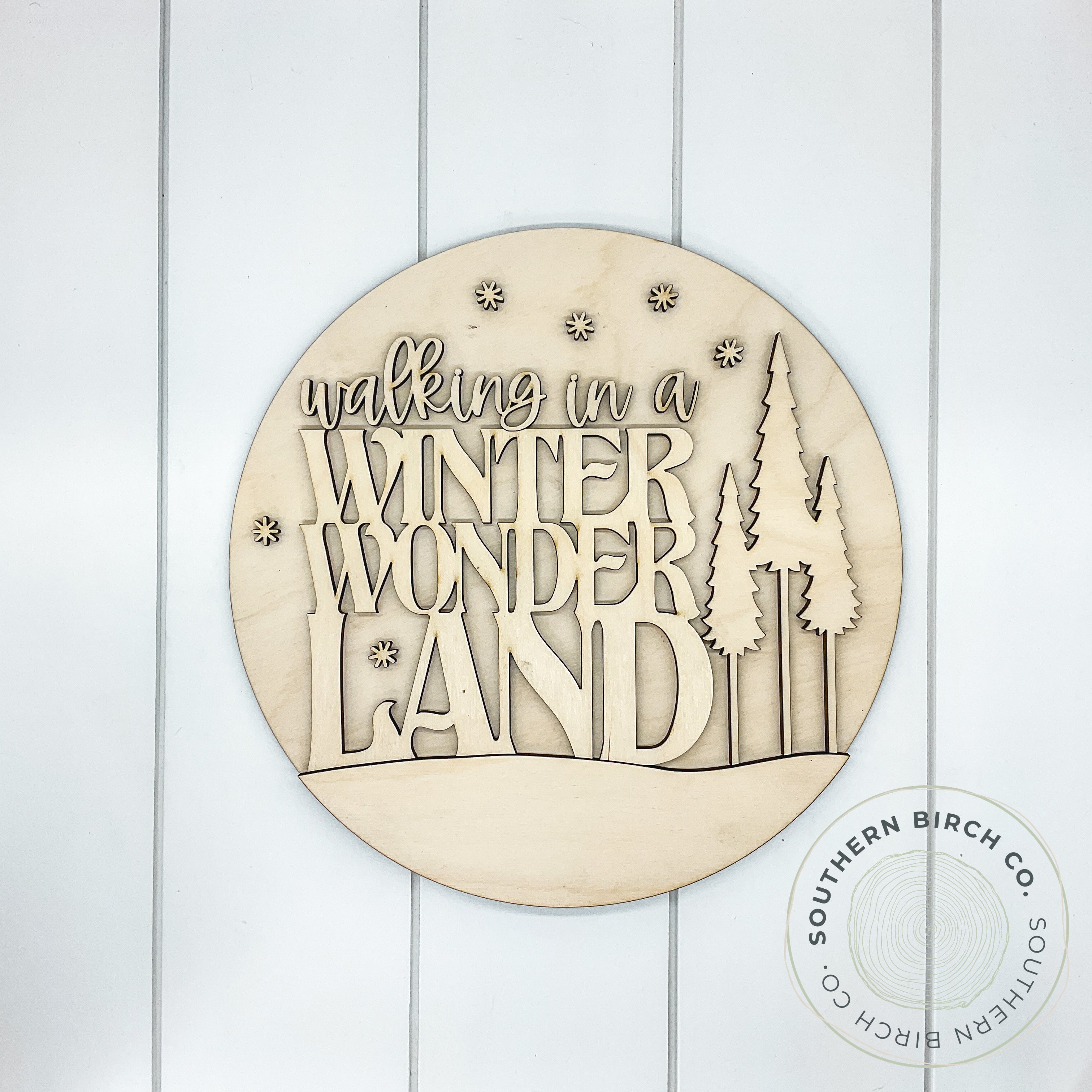 Walking In A Winter Wonderland 3D Round Blank