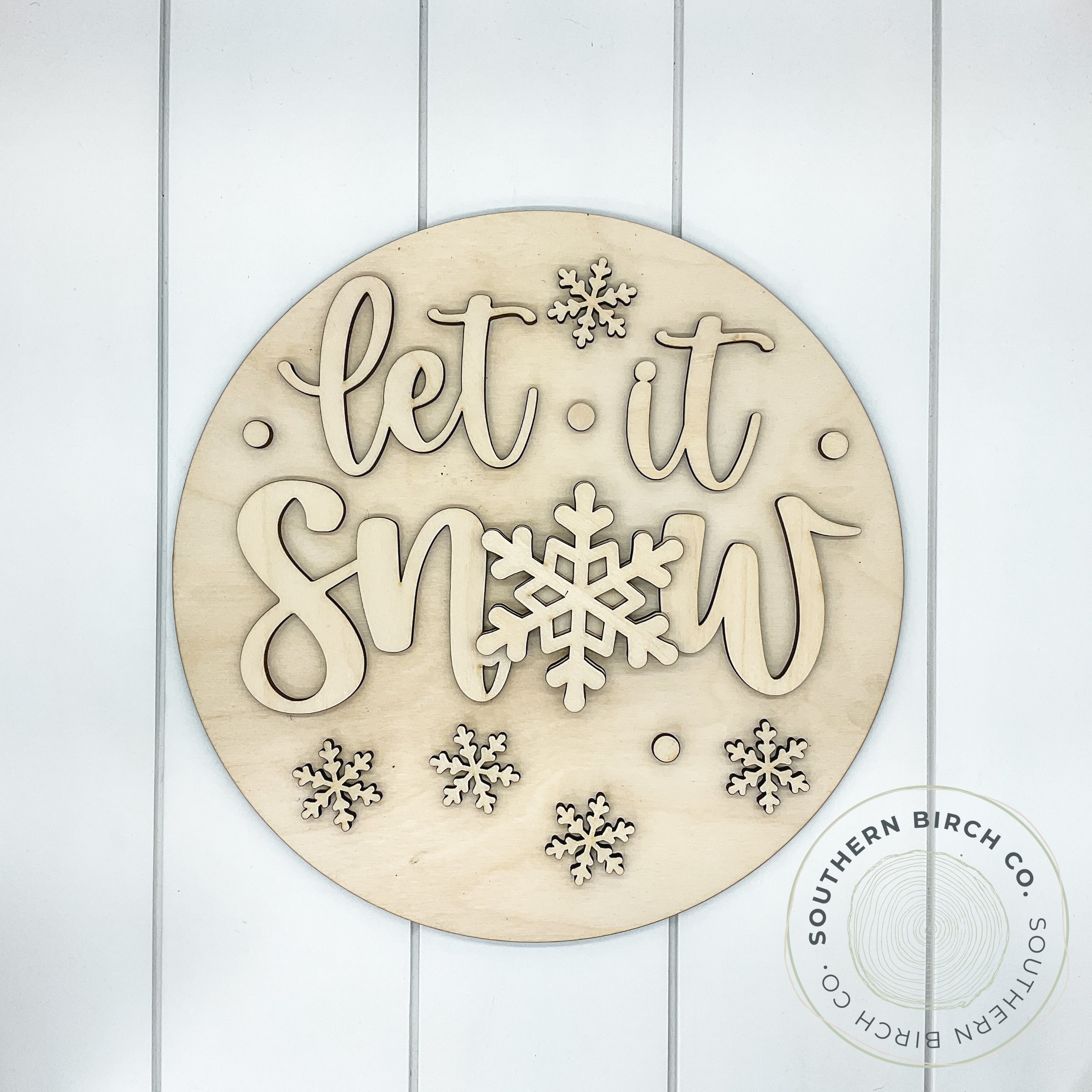 Let It Snow 3D Round Blank