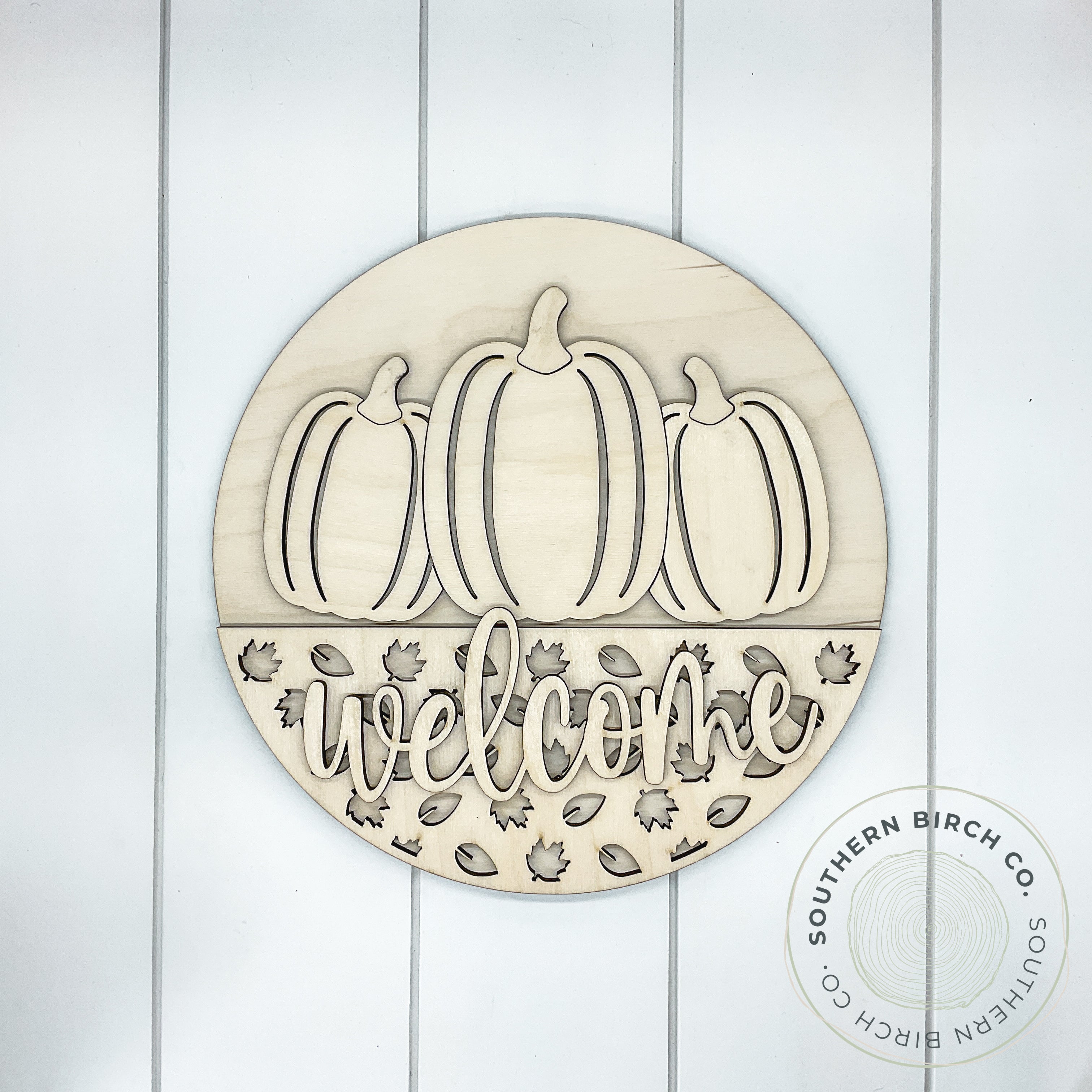 Welcome 3D Round Blank (Pumpkins)