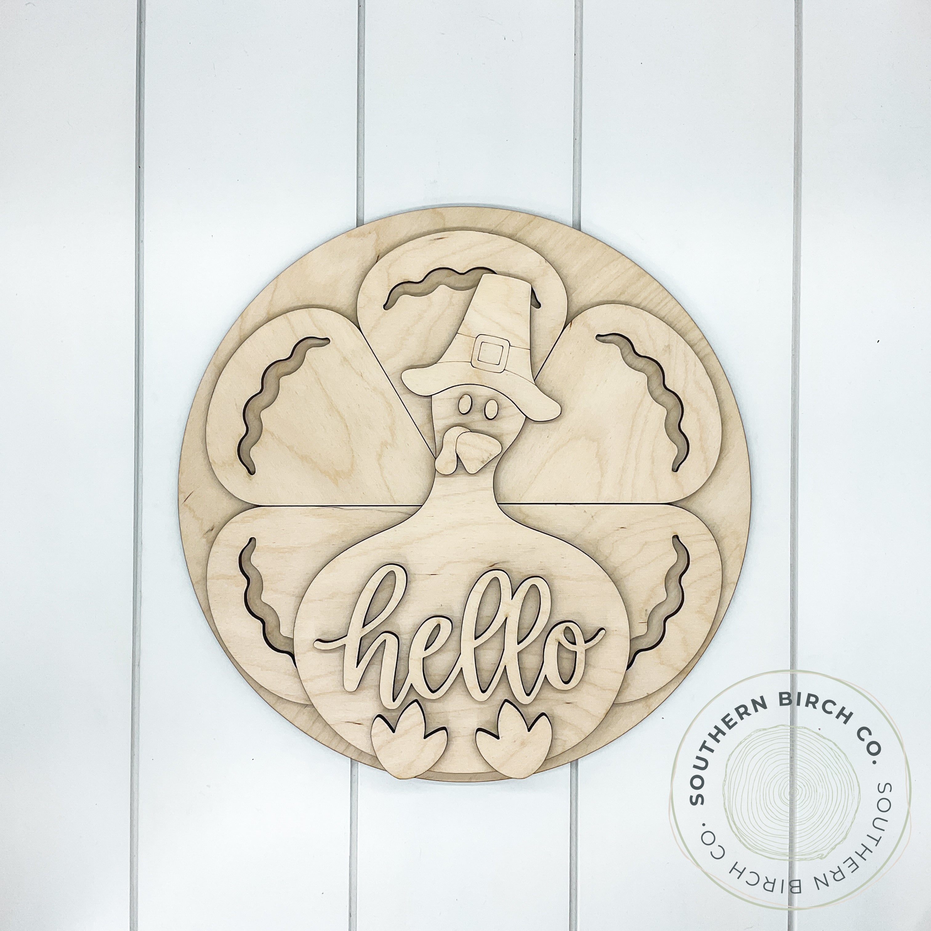 Turkey 3D Round Blank (Hello)