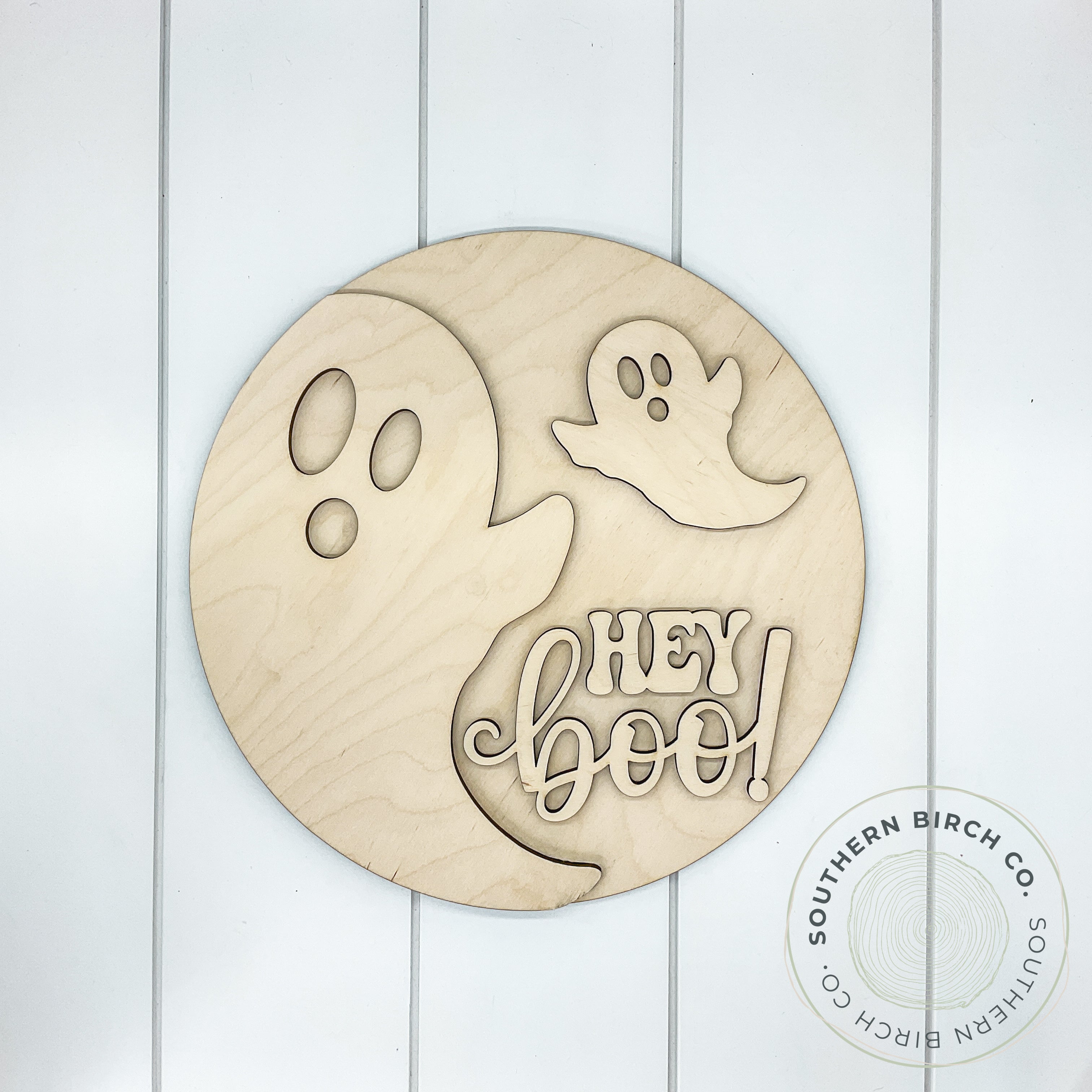 Hey Boo! 3D Round Blank (Ghosts)