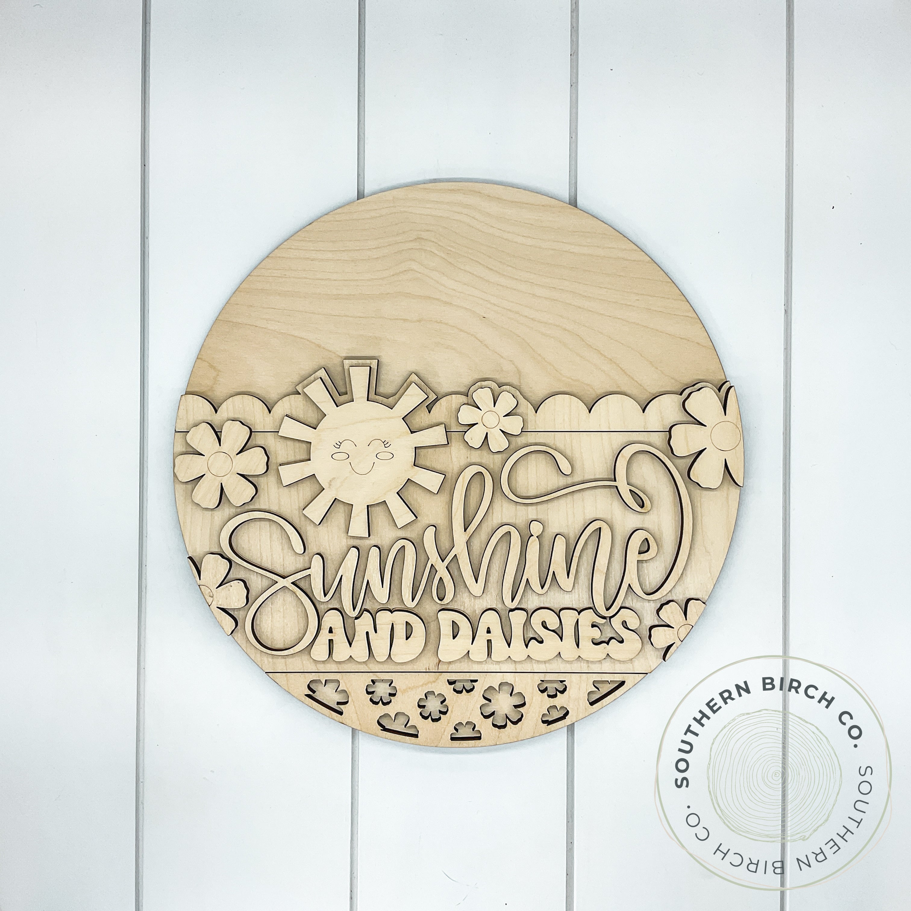Sunshine And Daisies 3D Round Blank