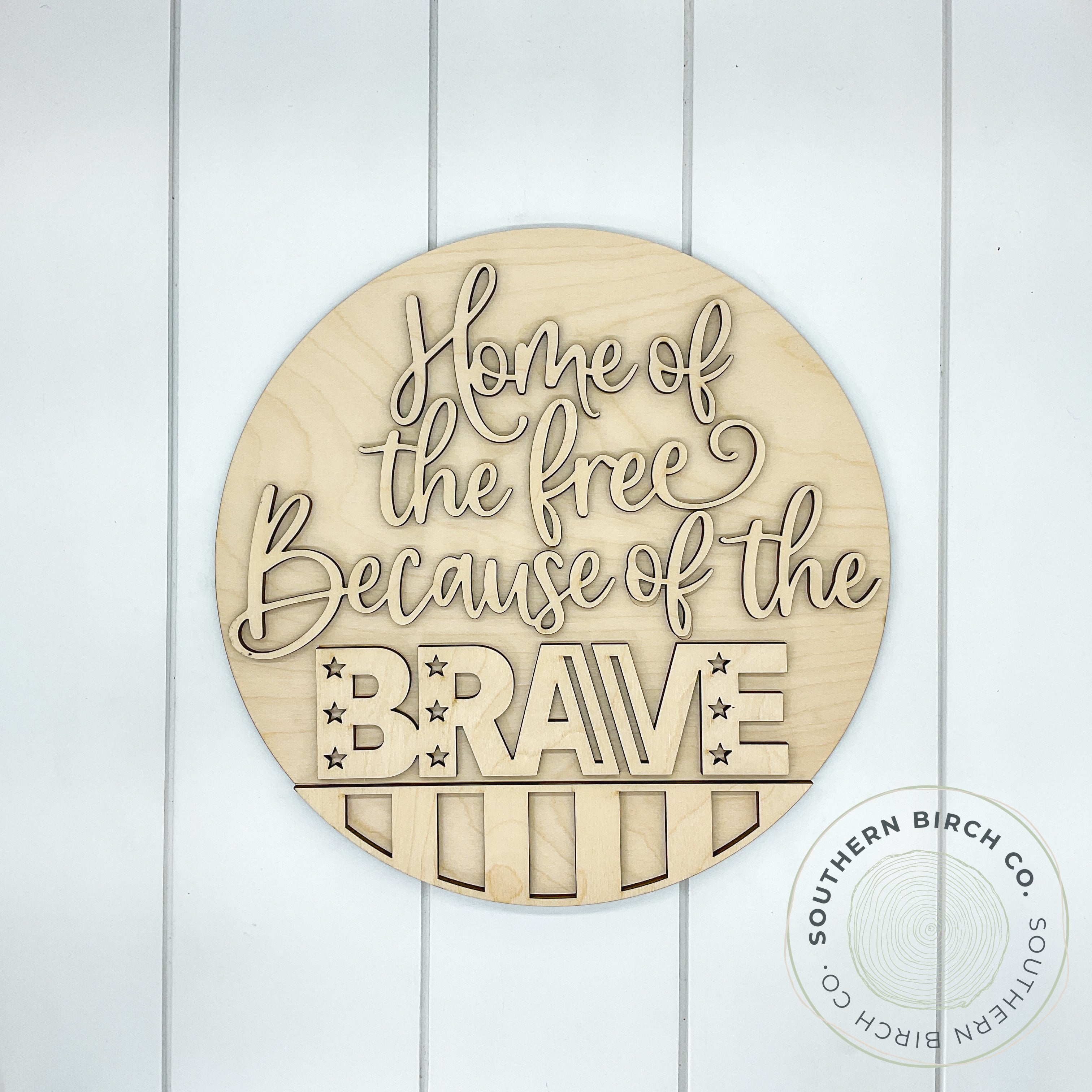 Home Of The Free Because Of The Brave 3D Round Blank