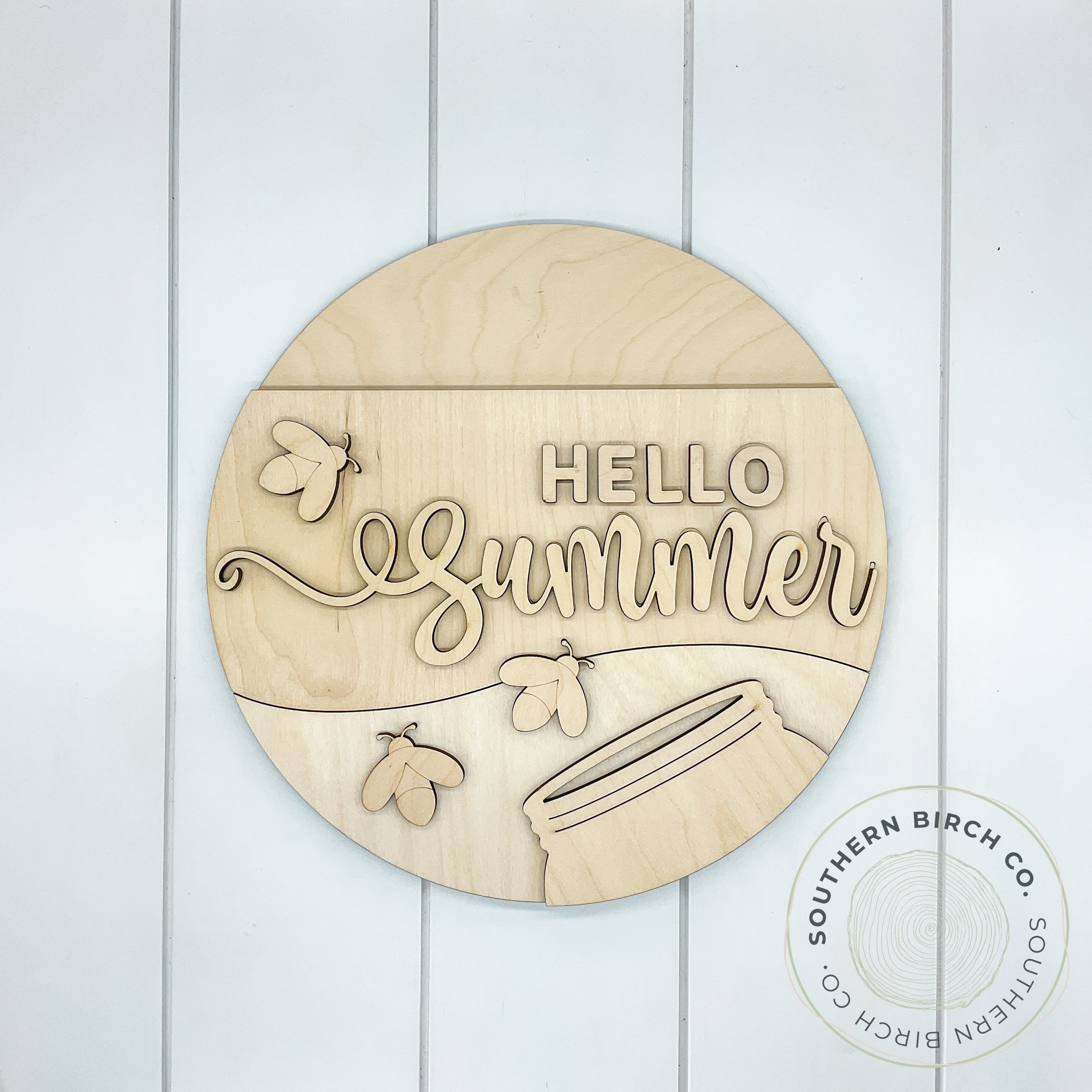 Hello Summer 3D Round Blank (Half Fireflies)