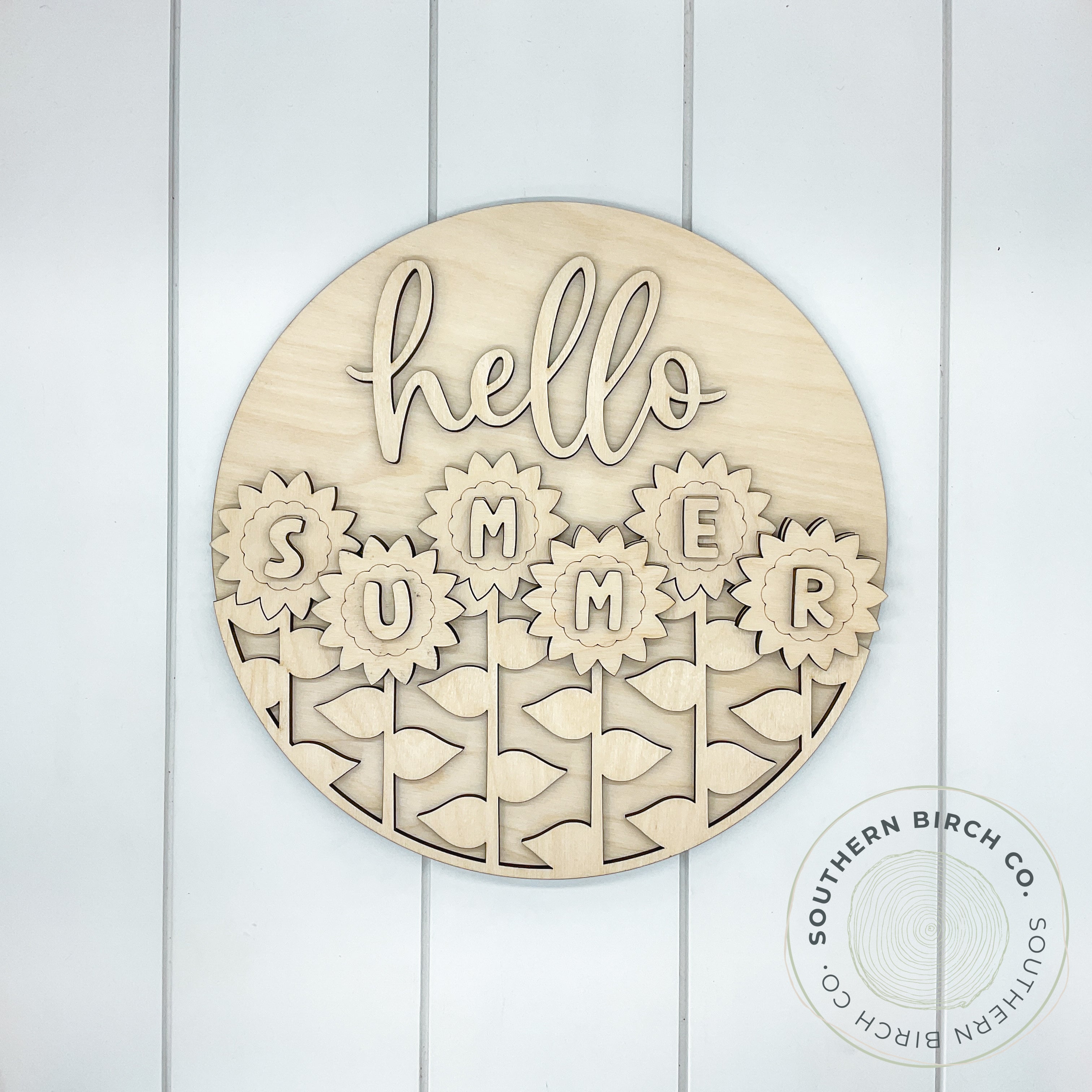 Hello Summer 3D Round Blank (Sunflower Patch)