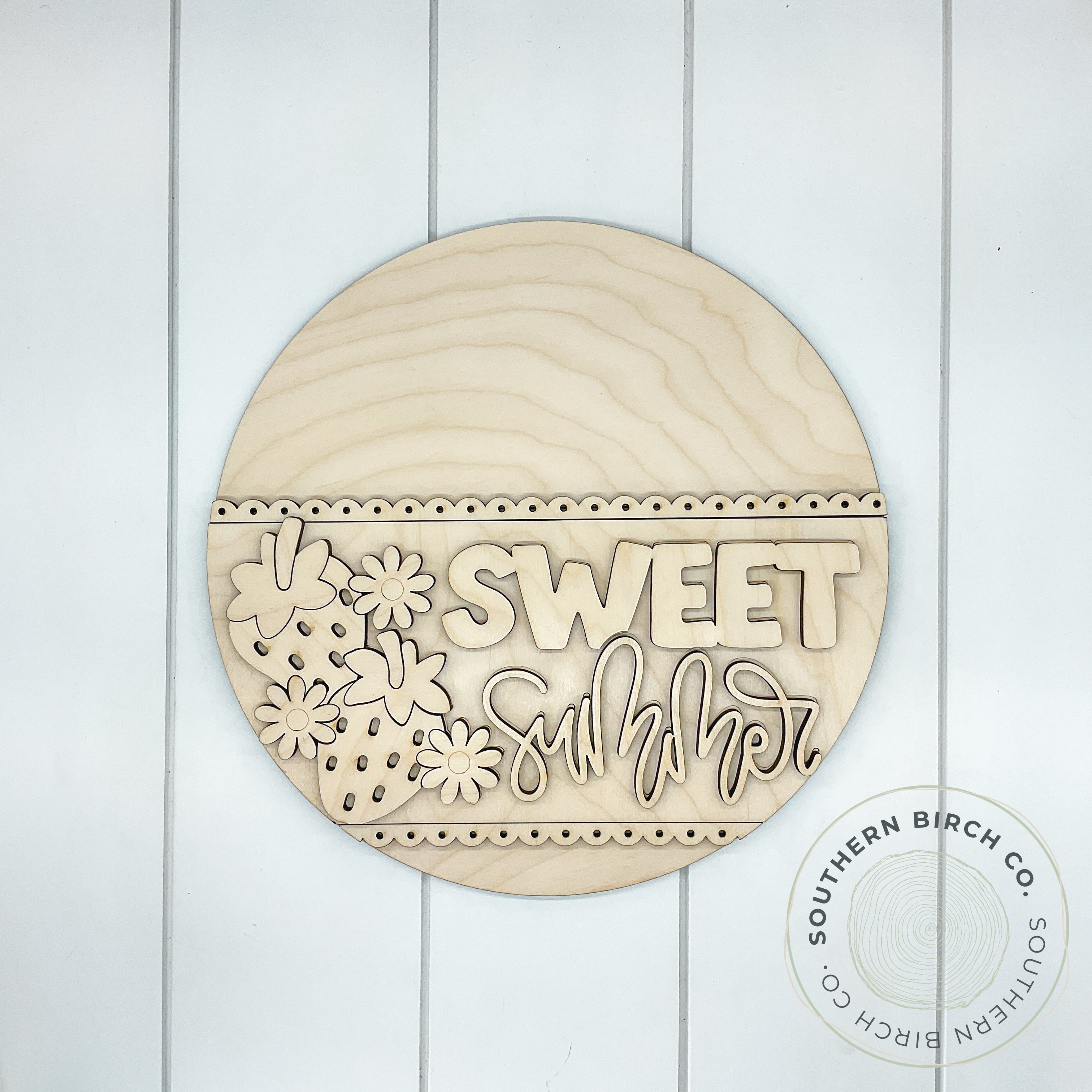 Sweet Summer 3D Round Blank (Strawberries)