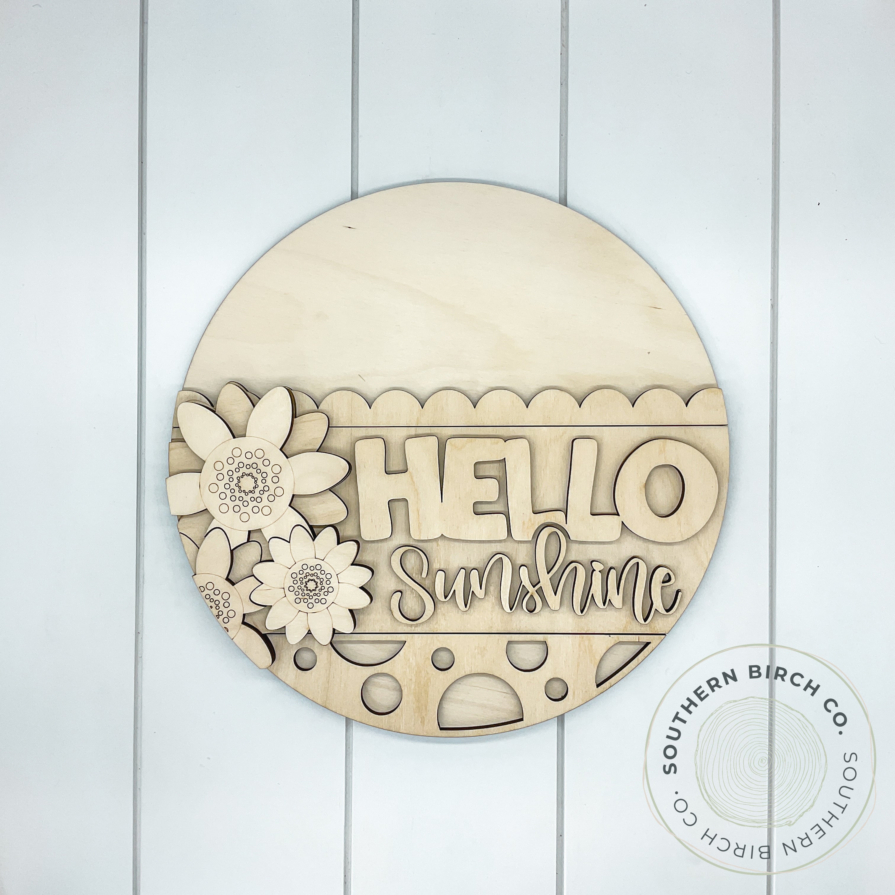 Hello Sunshine 3D Round Blank (Sunflowers)