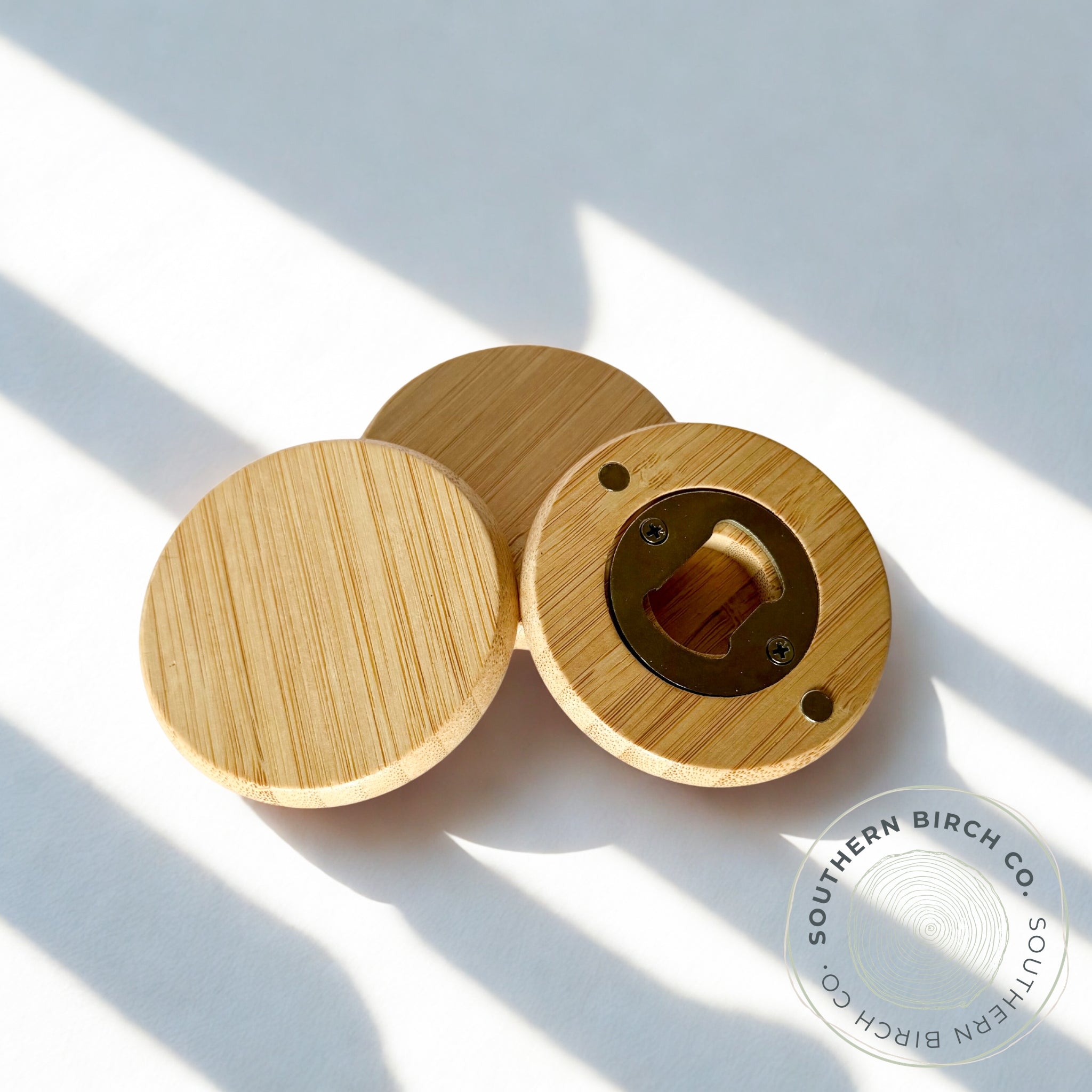 Bamboo Wood Bottle Opener (Round)
