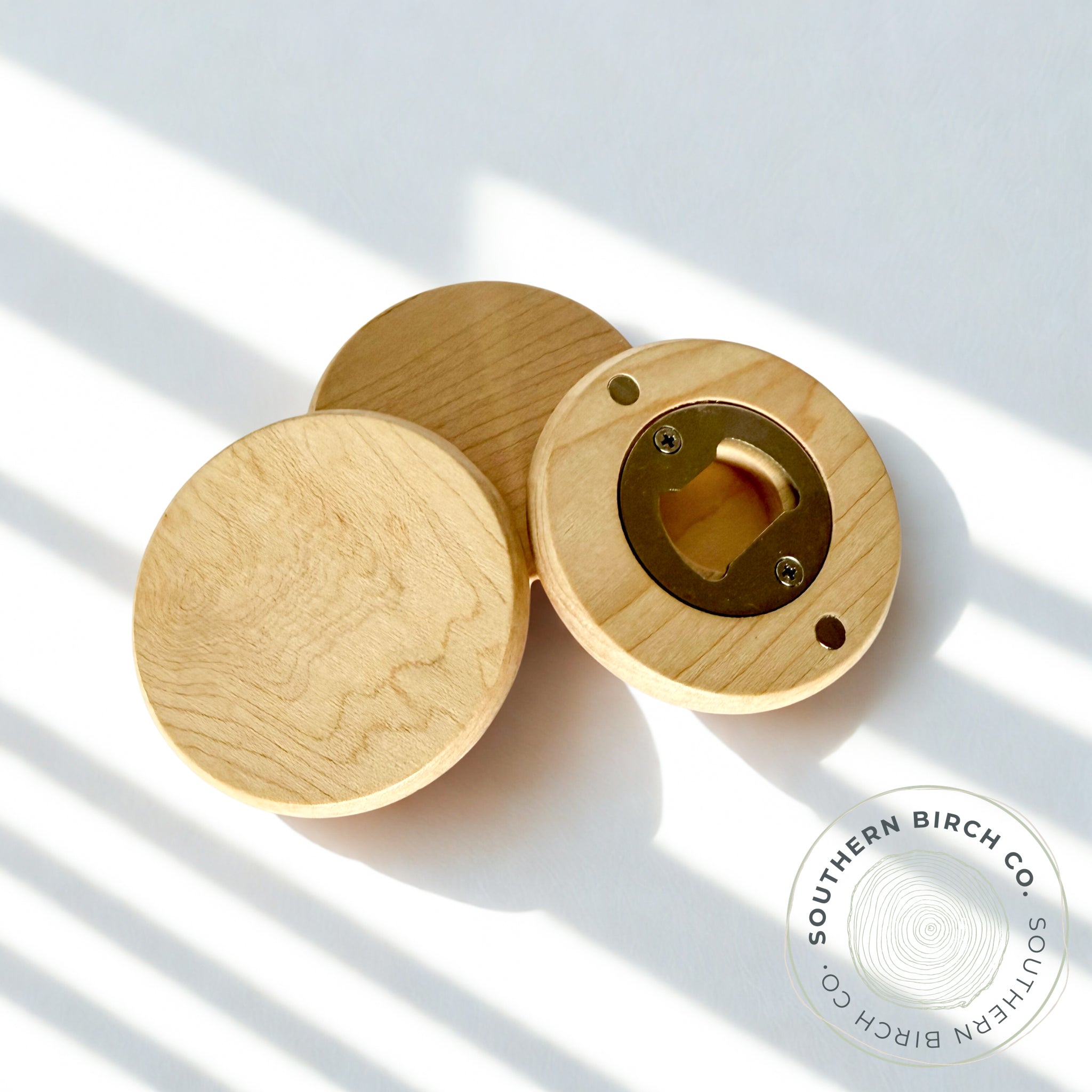 Maple Wood Bottle Opener (Round)