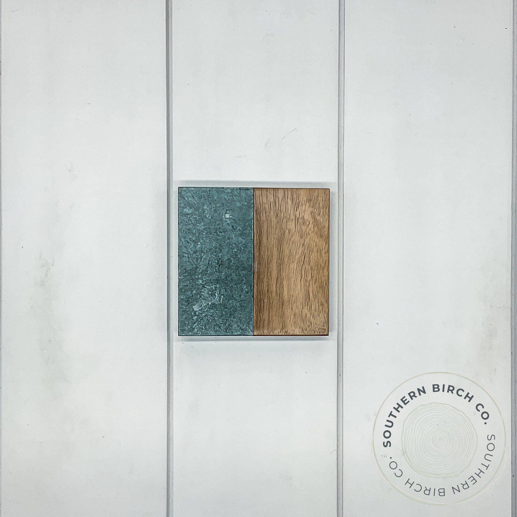 Marble and Acacia Wood Coasters (Green Square)
