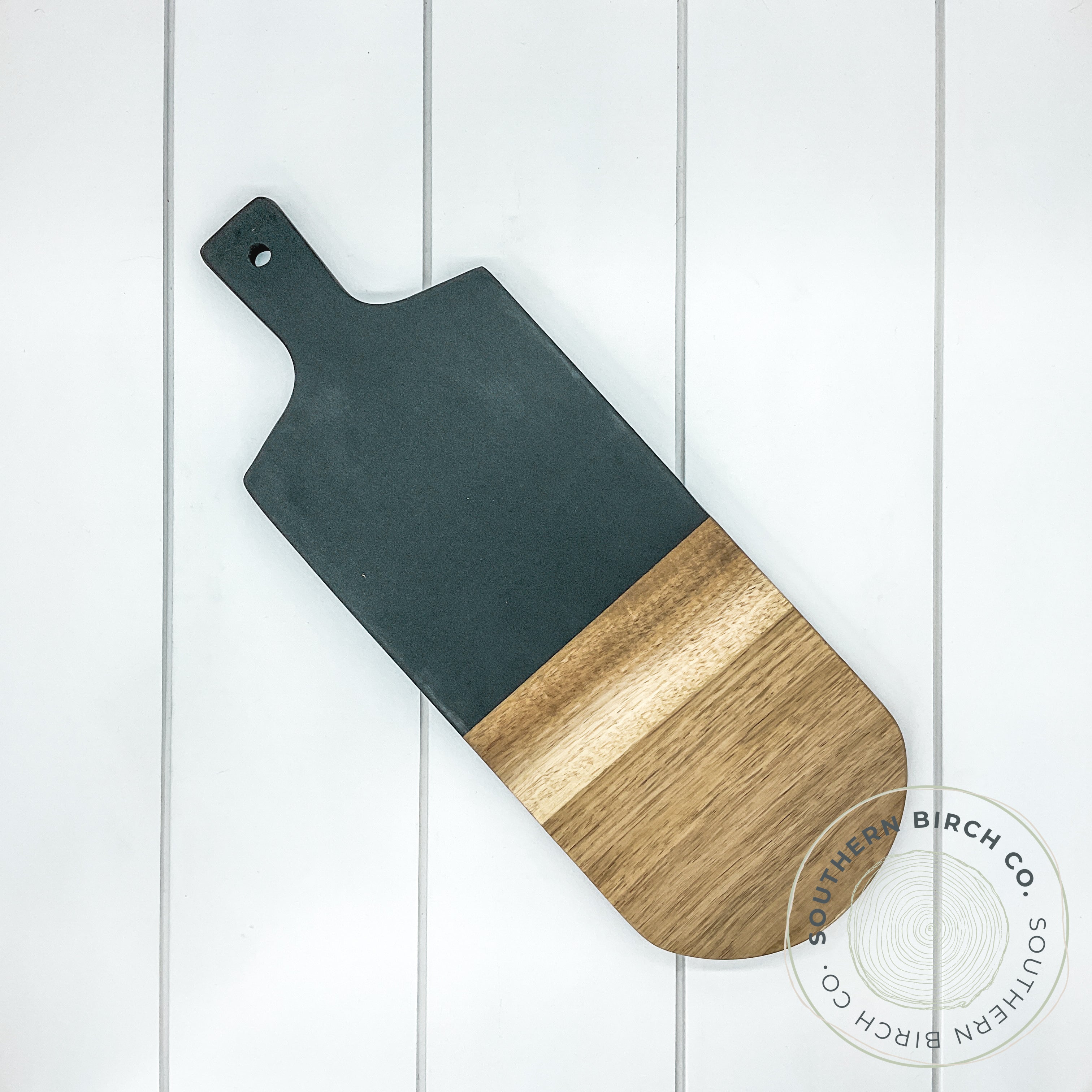 Marble and Acacia Wood Cutting Board (Narrow Black)