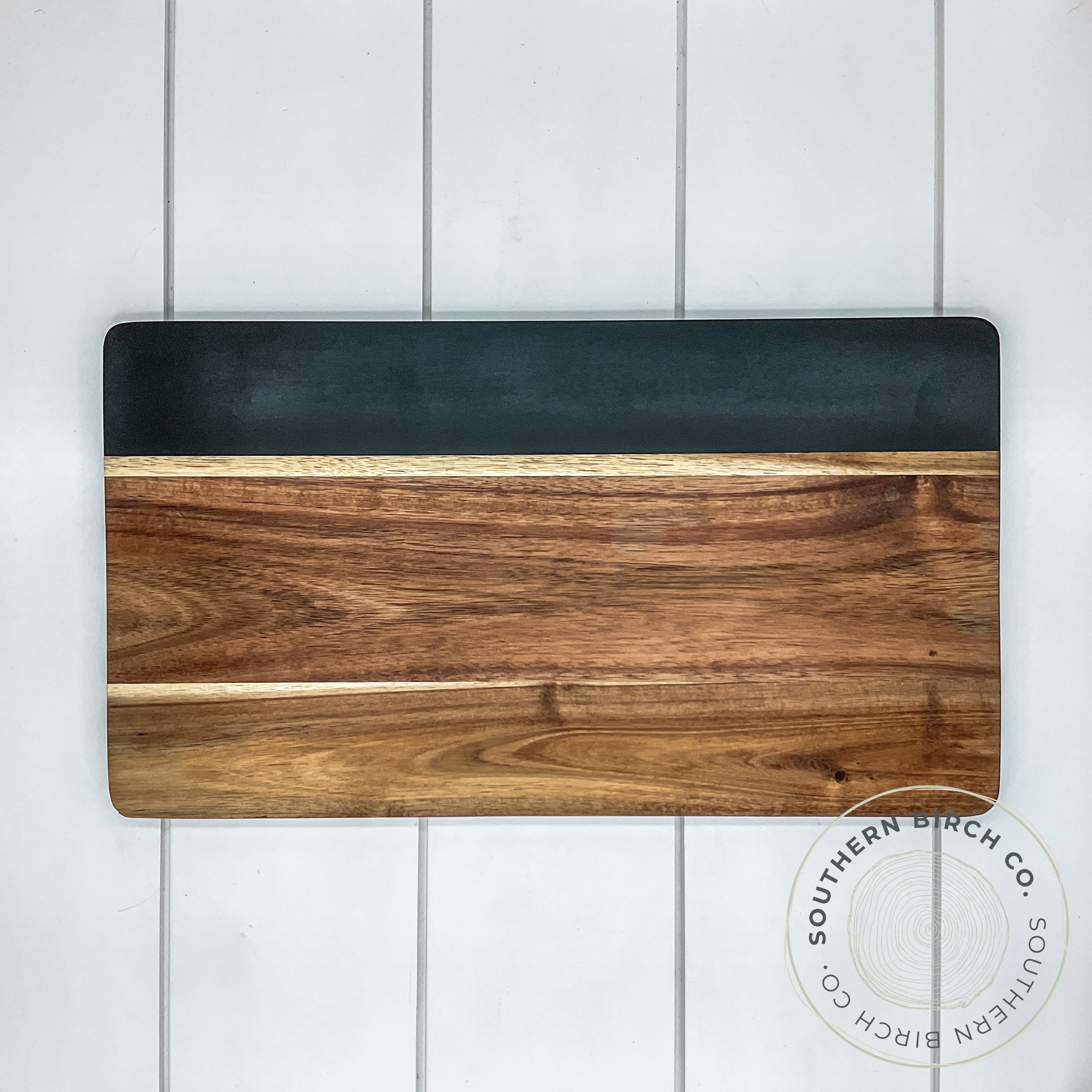 Marble and Acacia Wood Rectangular Cutting Board (Large Black)