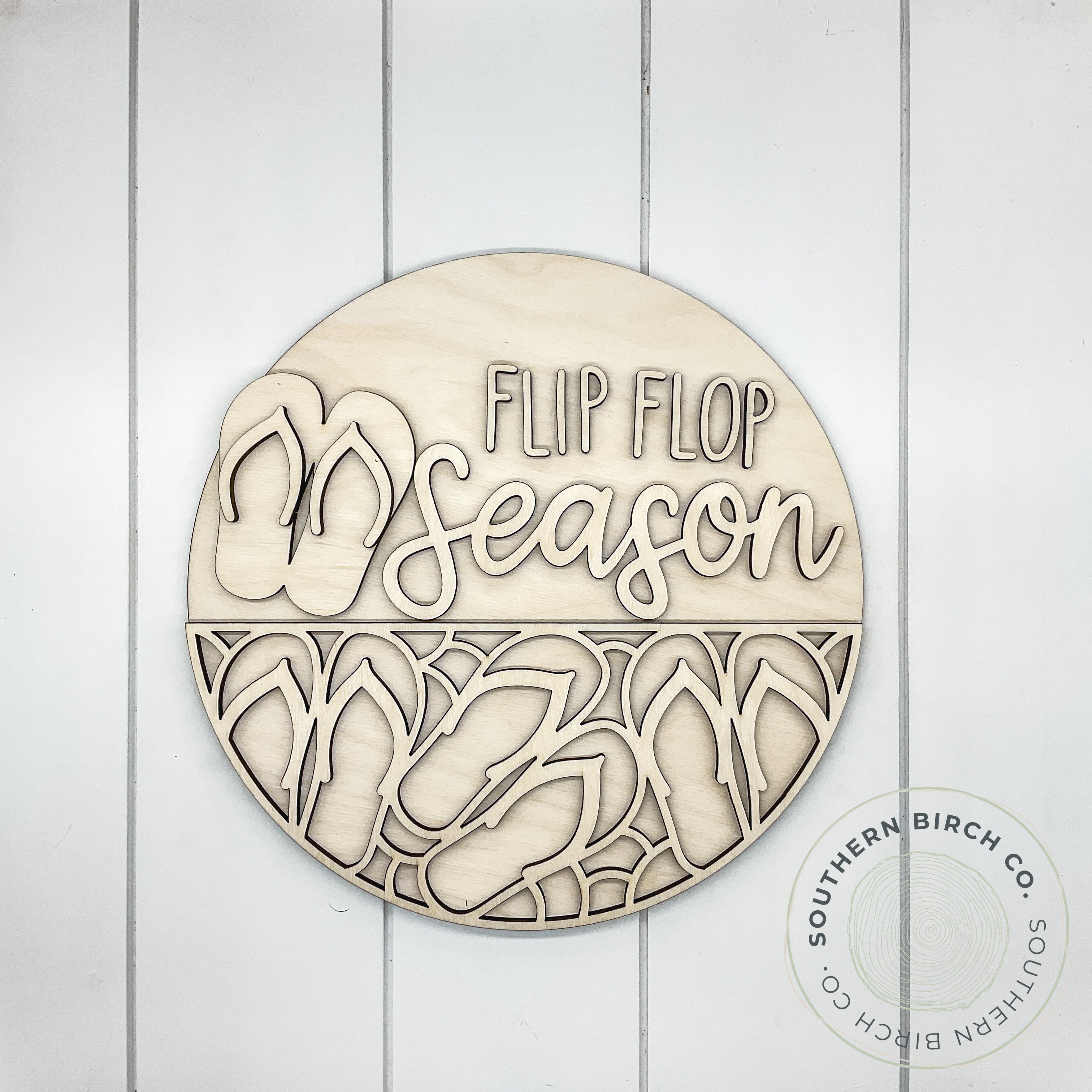 Flip Flop Season 3D Round Blank