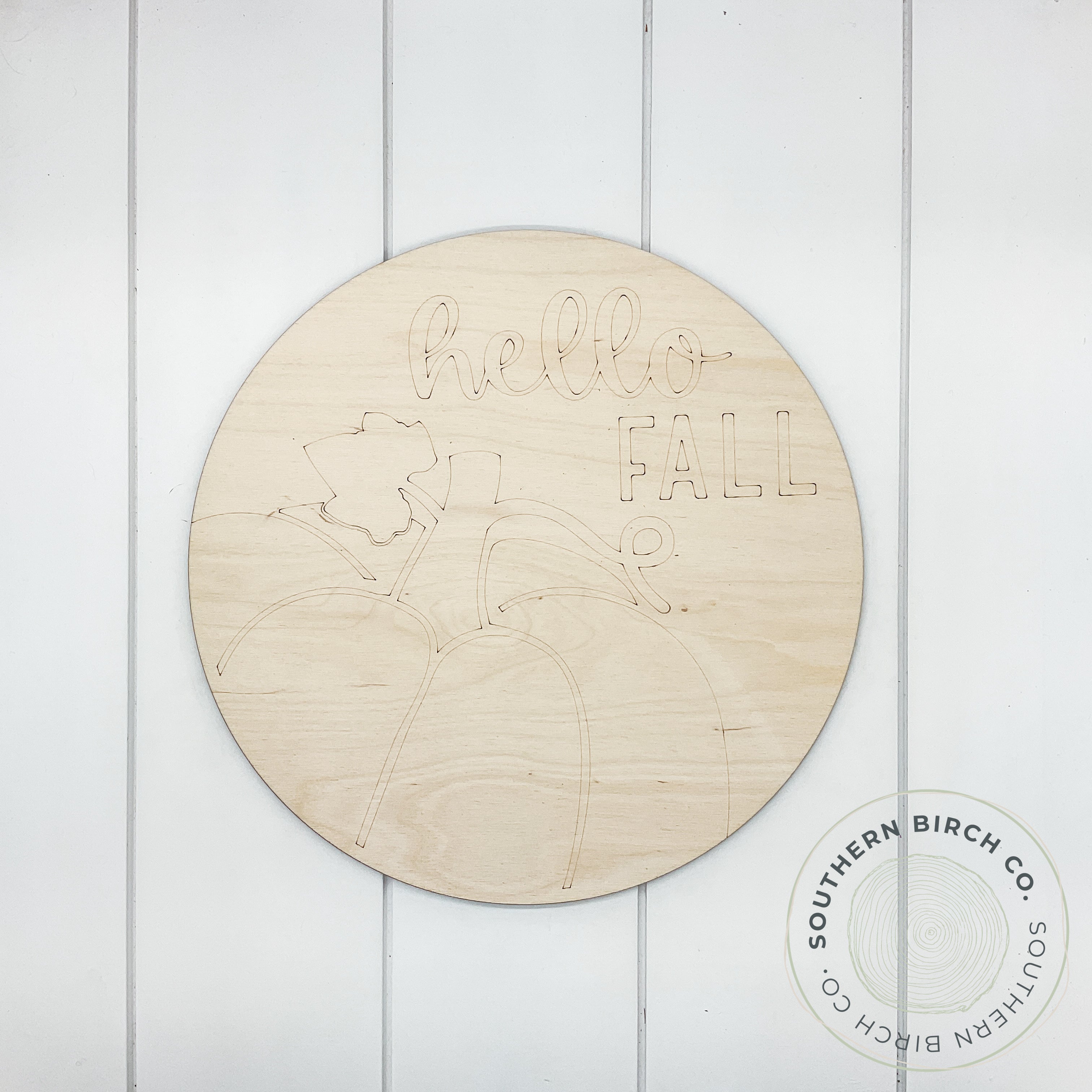 Pumpkin Etched Round Blank (Hello Fall)