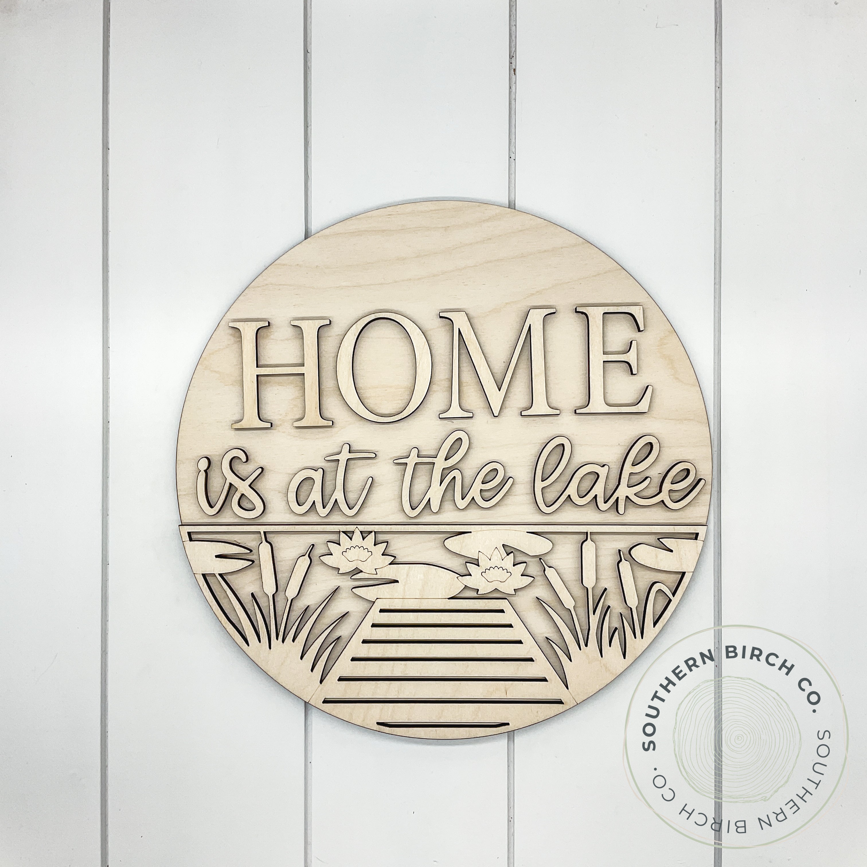 Home Is At The Lake 3D Round Blank