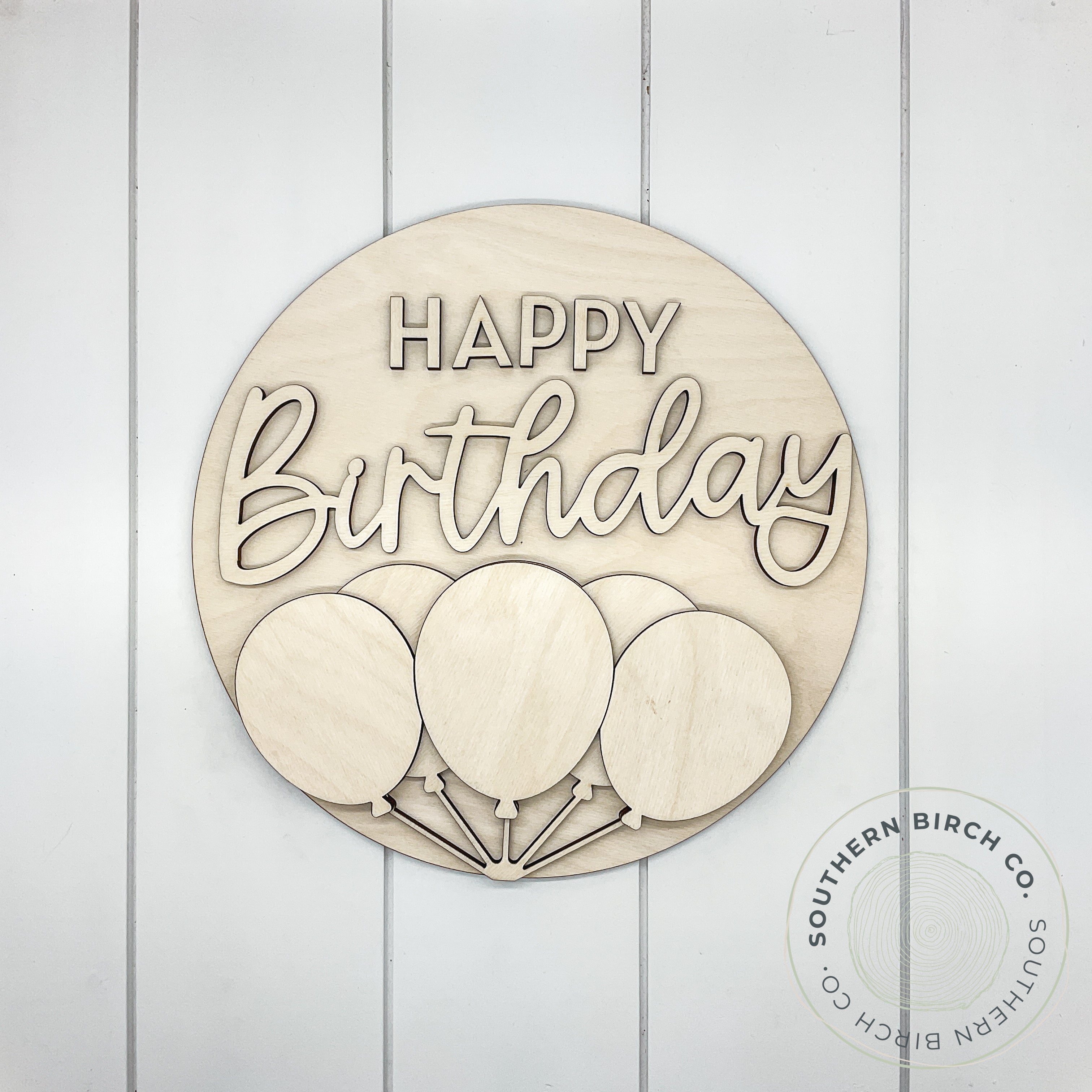 Happy Birthday 3D Round Blank