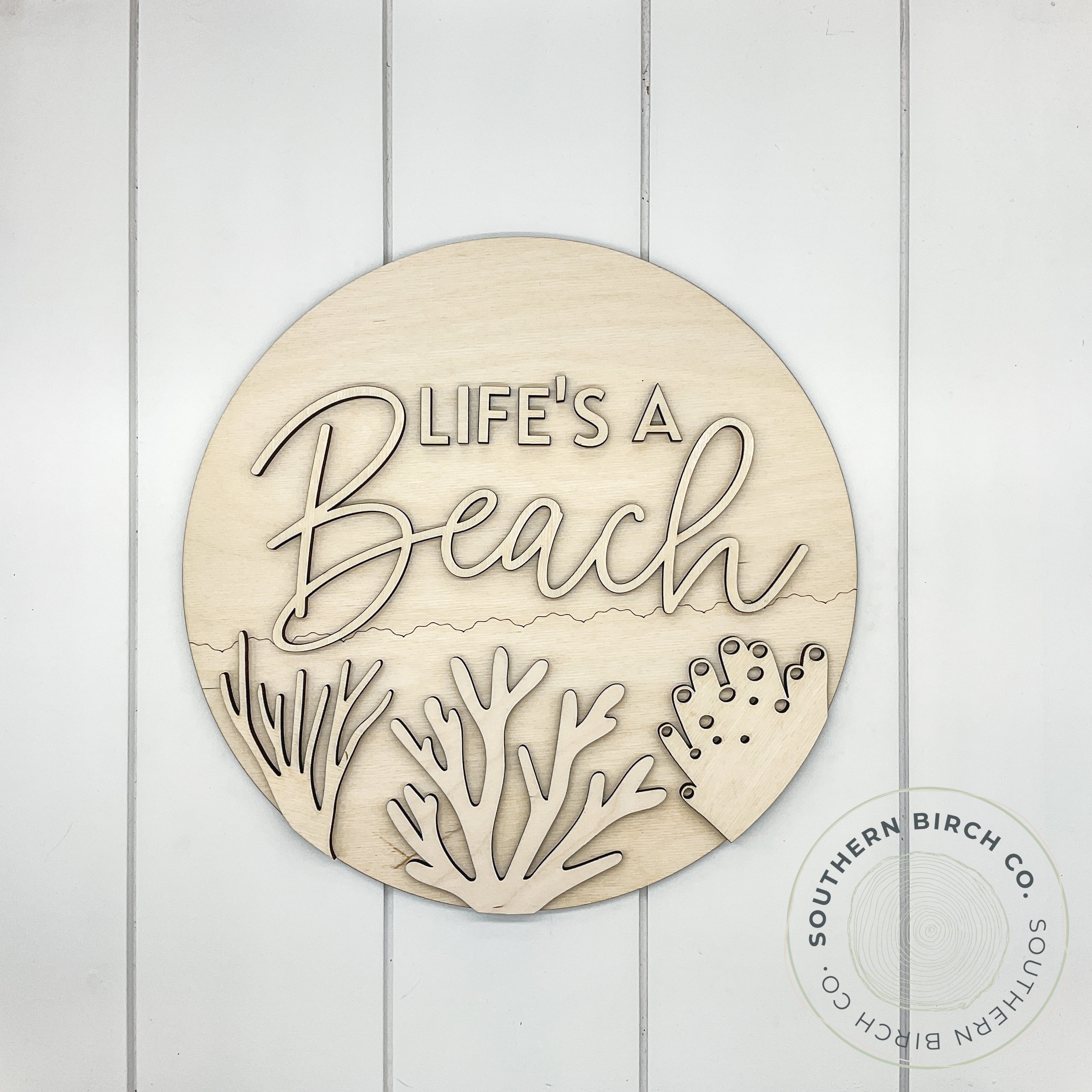 Life's A Beach 3D Round Blank (Coral)