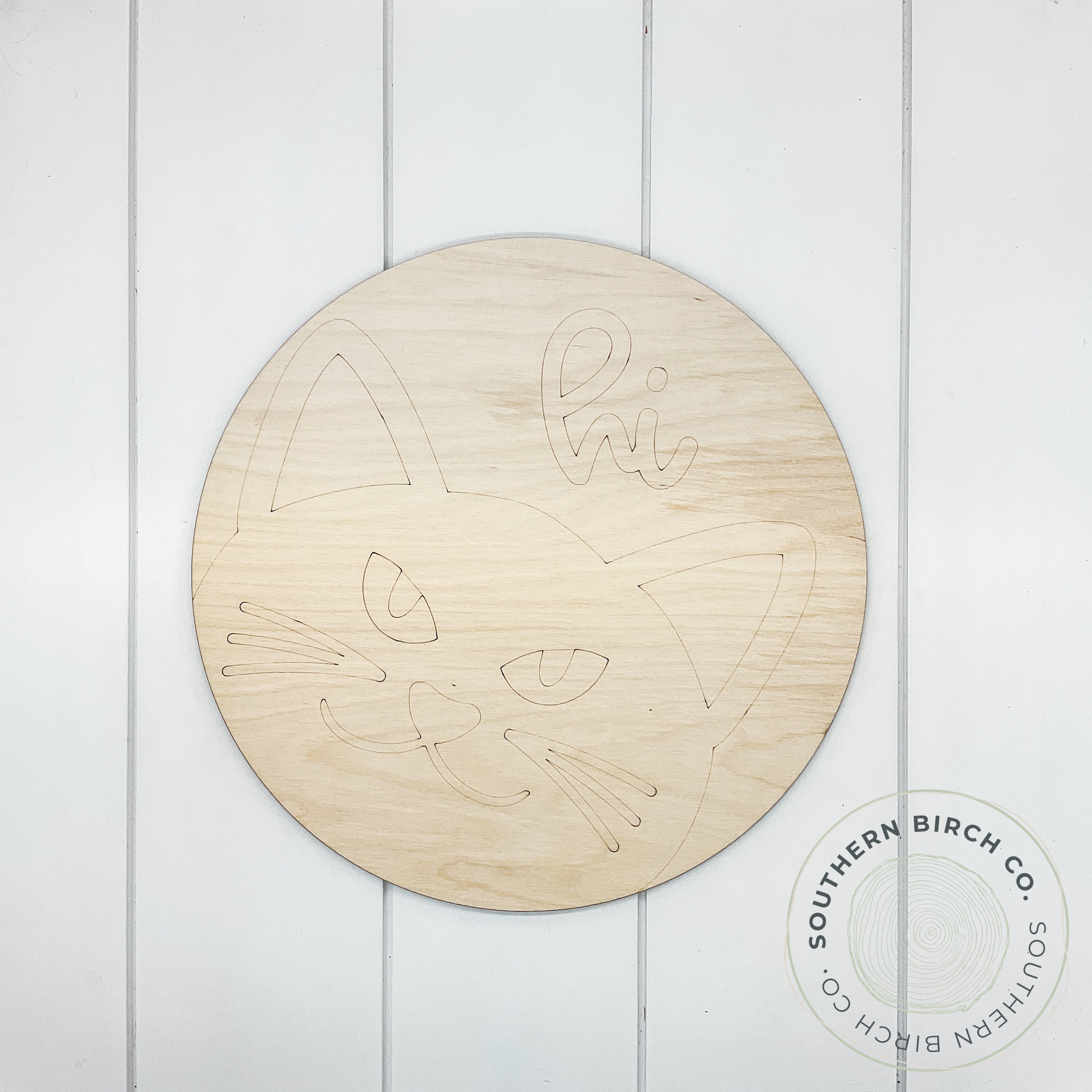 Cat Etched Round Blank