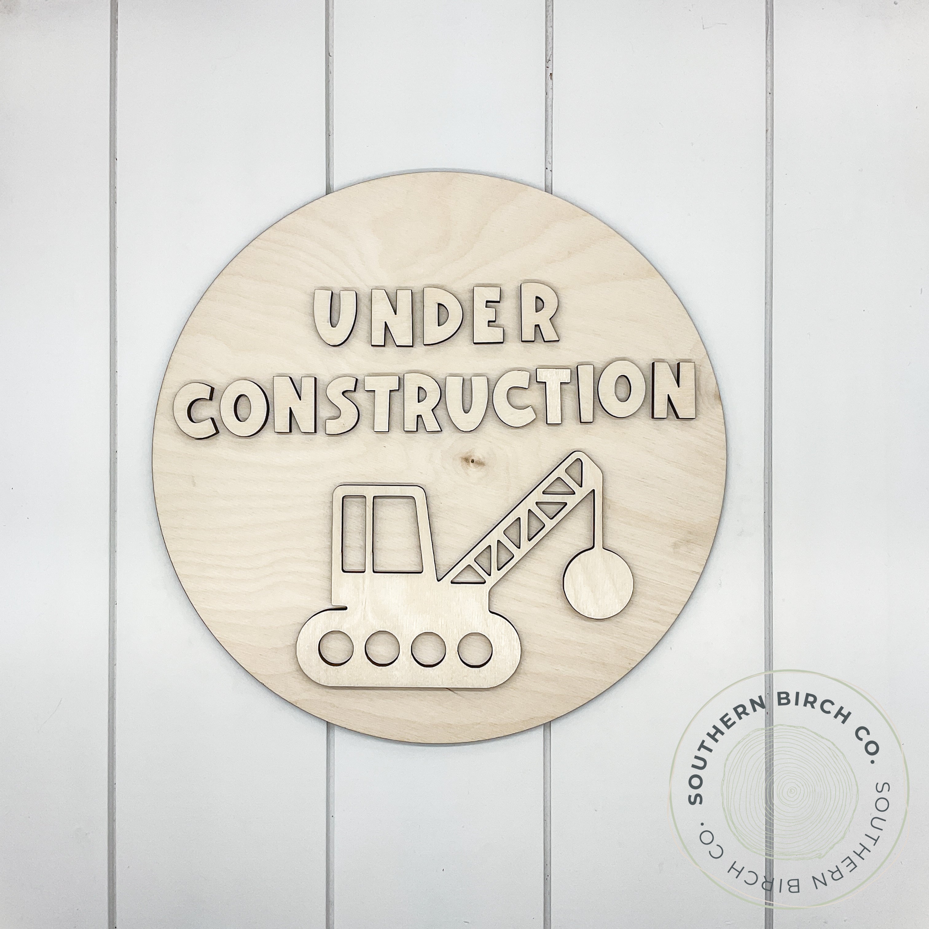 Under Construction 3D Round Blank