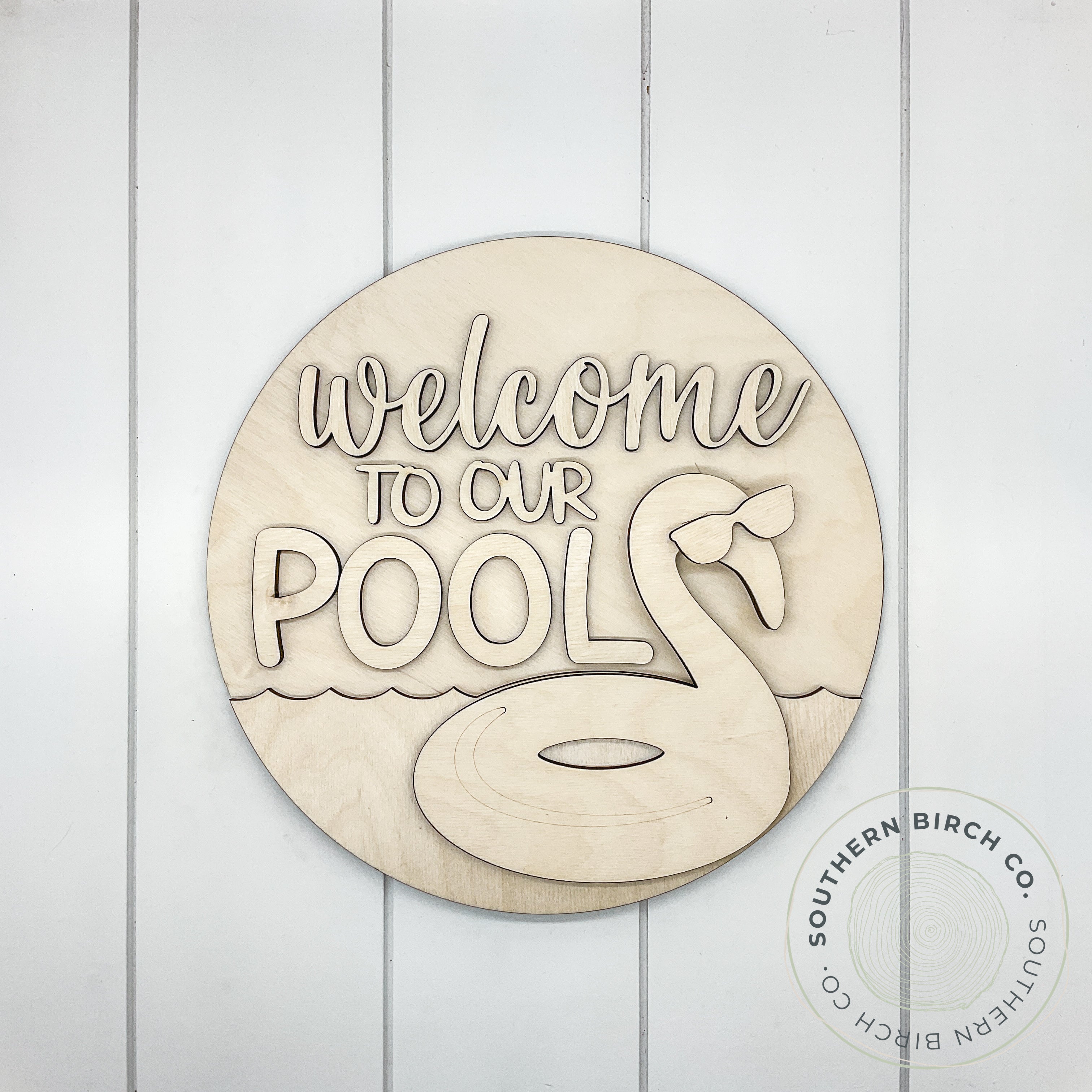 Welcome To Our Pool 3D Round Blank