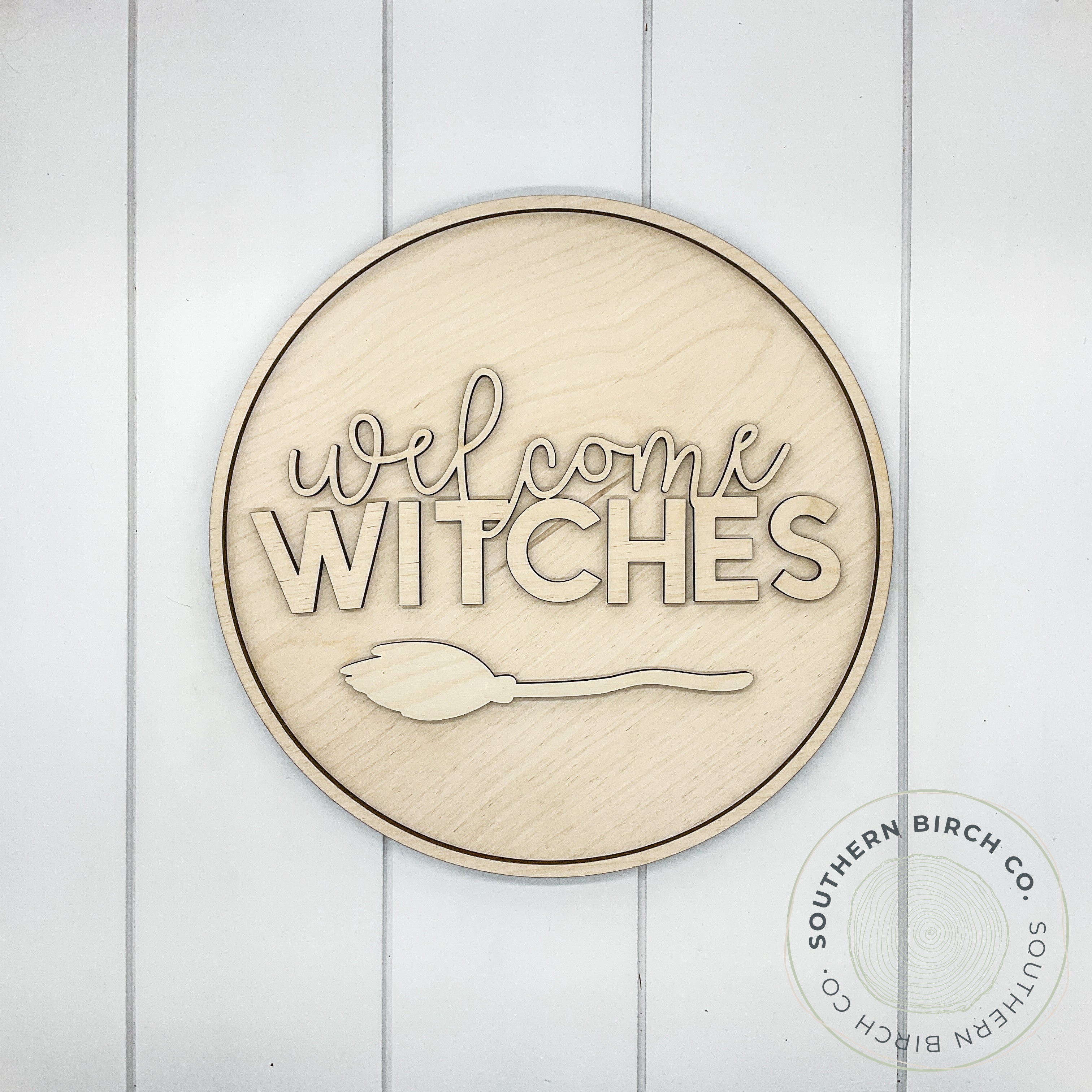 Welcome Witches 3D Round Blank (Broom)