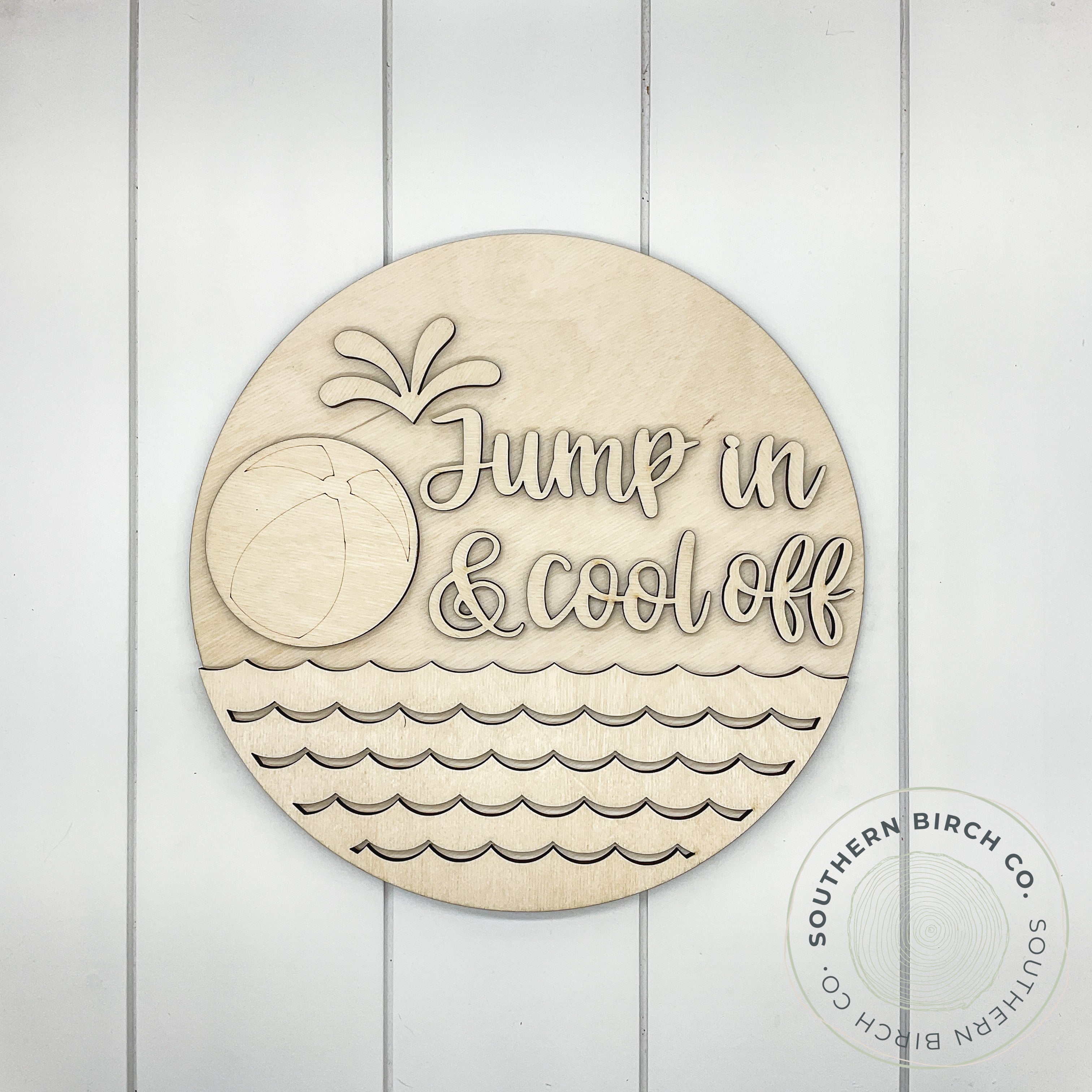 Jump In & Cool Off 3D Round Blank