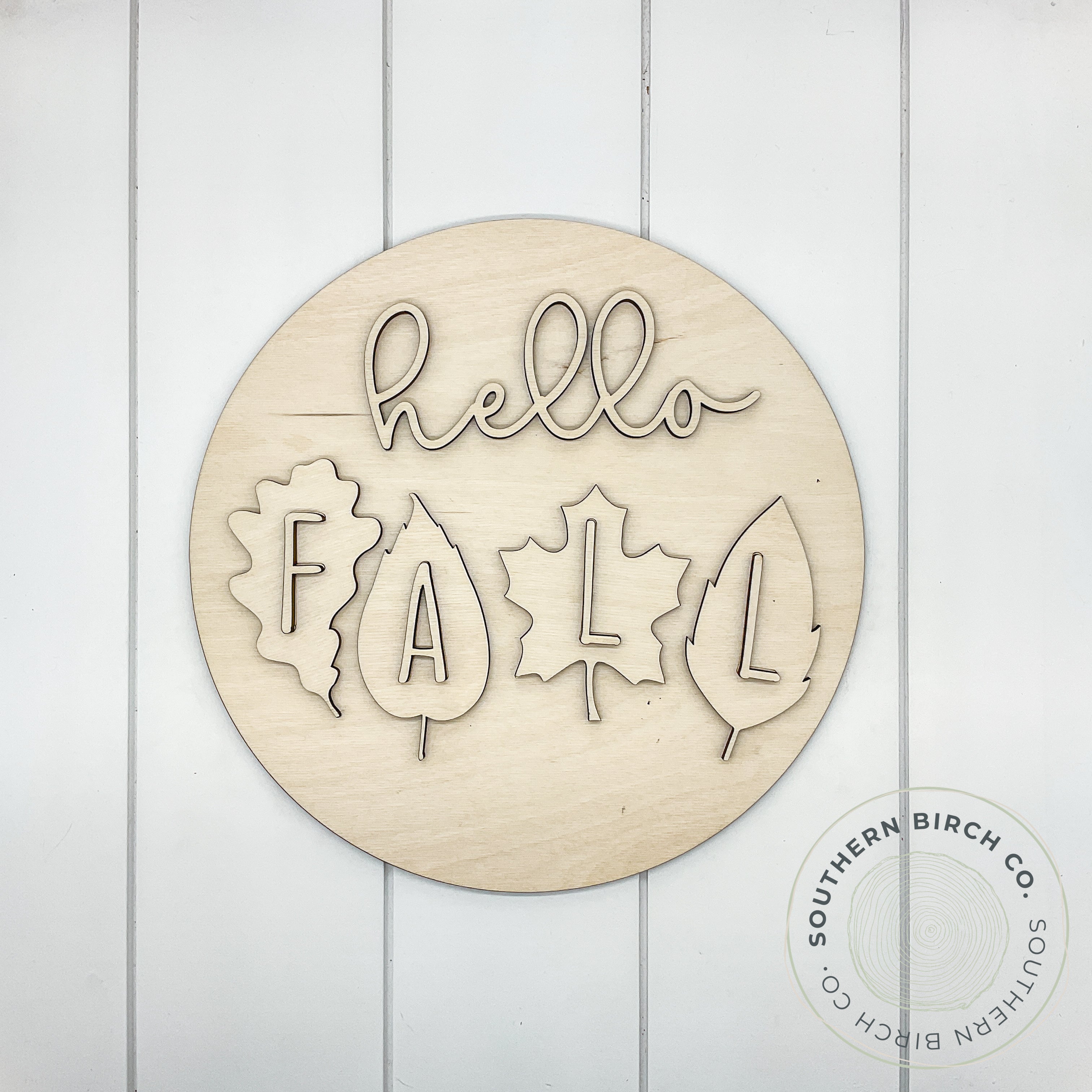 Hello Fall 3D Round Blank (Leaf Assortment)