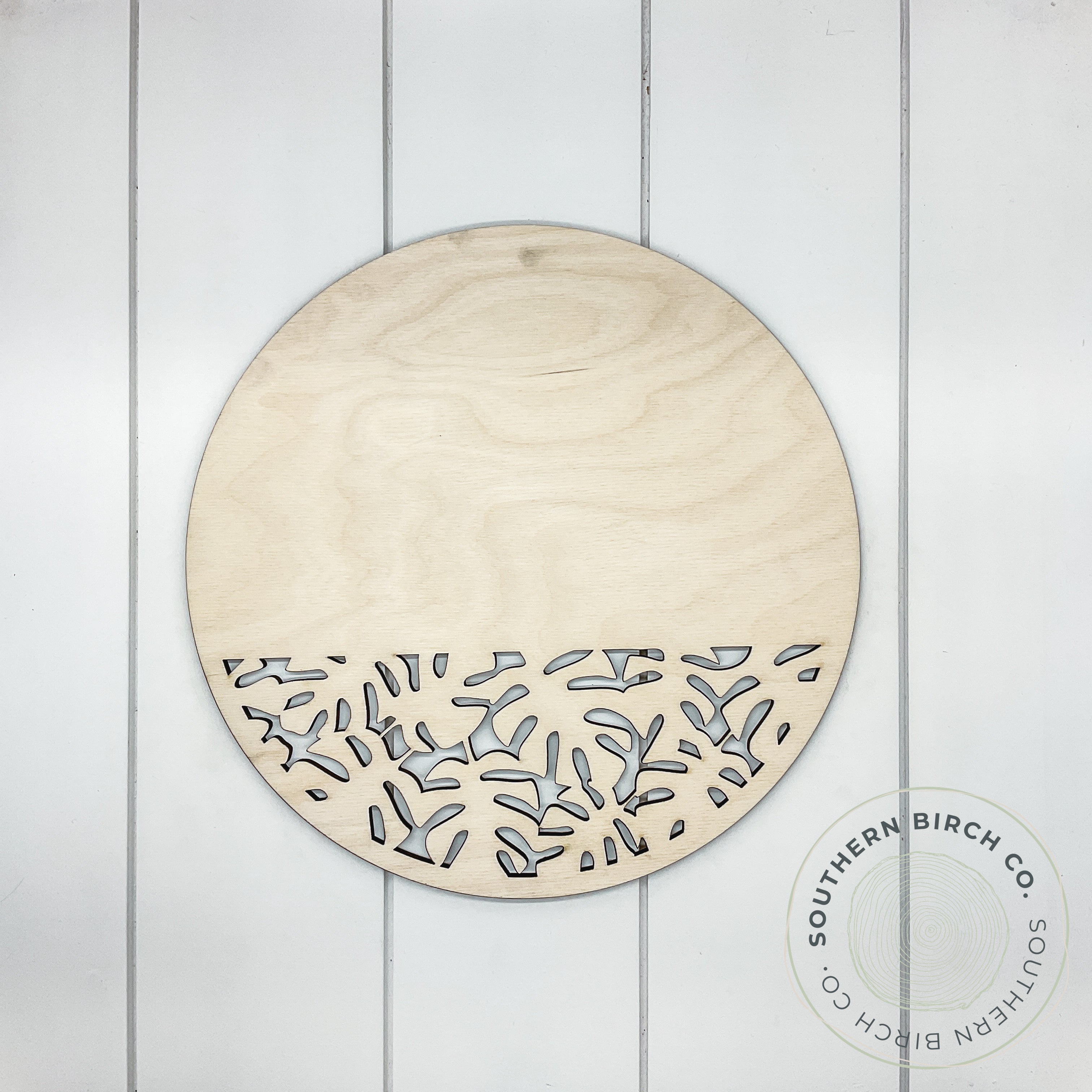 Round Cutout Blank (Monstera Leaves)