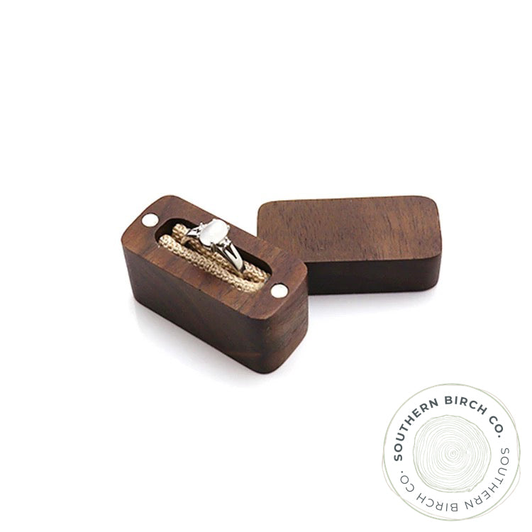 Walnut Wood Ring Box (Single Ring Box)