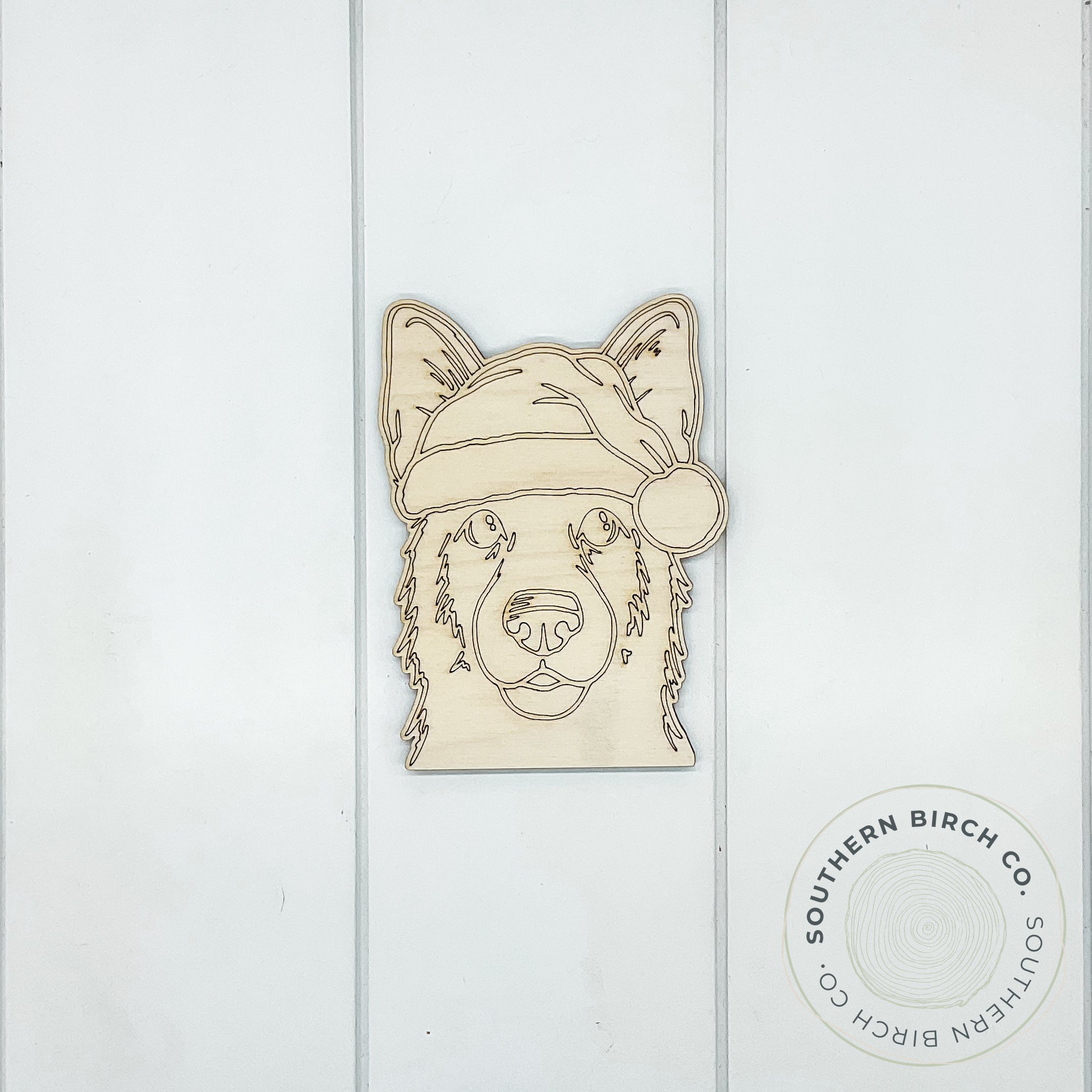 Dog Blank (German Shepherd Santa Hat)