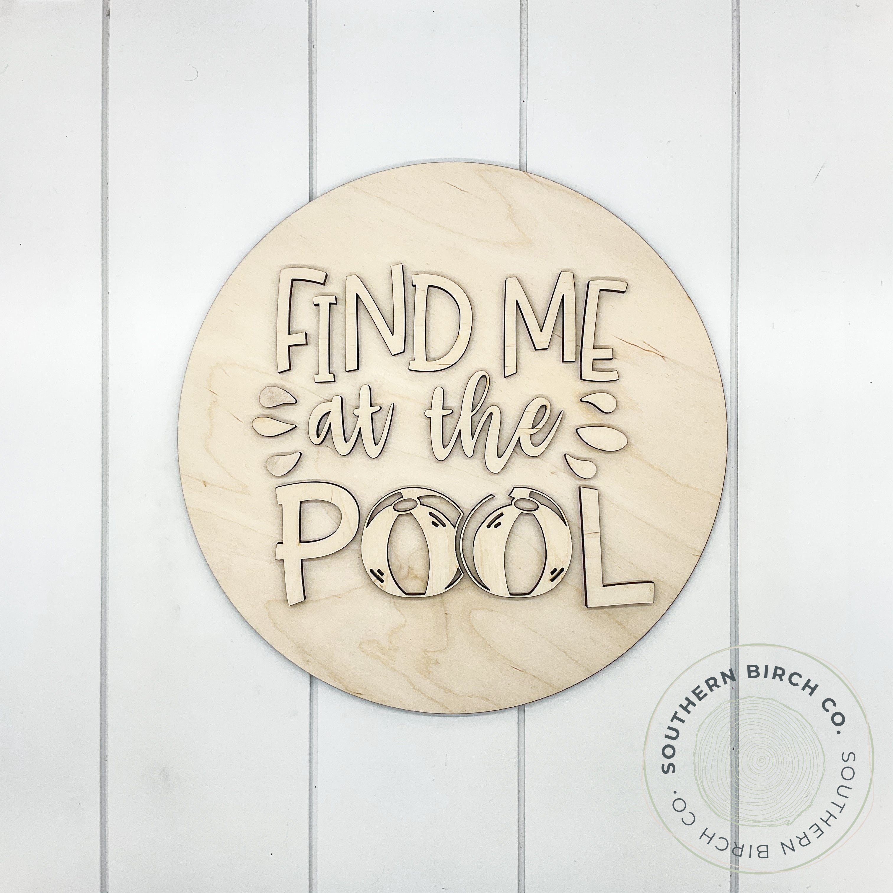 Find Me At The Pool 3D Round Blank