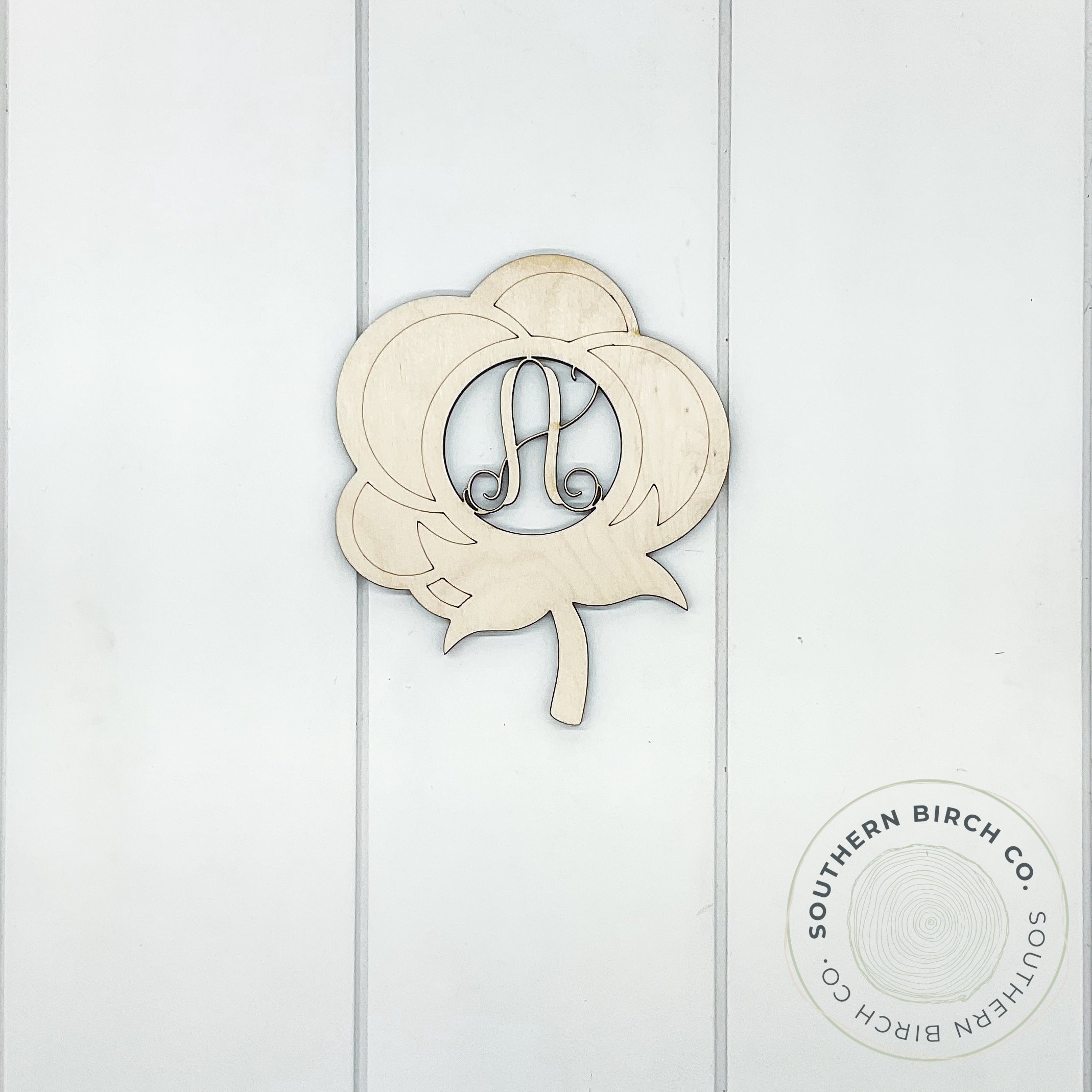 Monogram Cotton Boll Blank