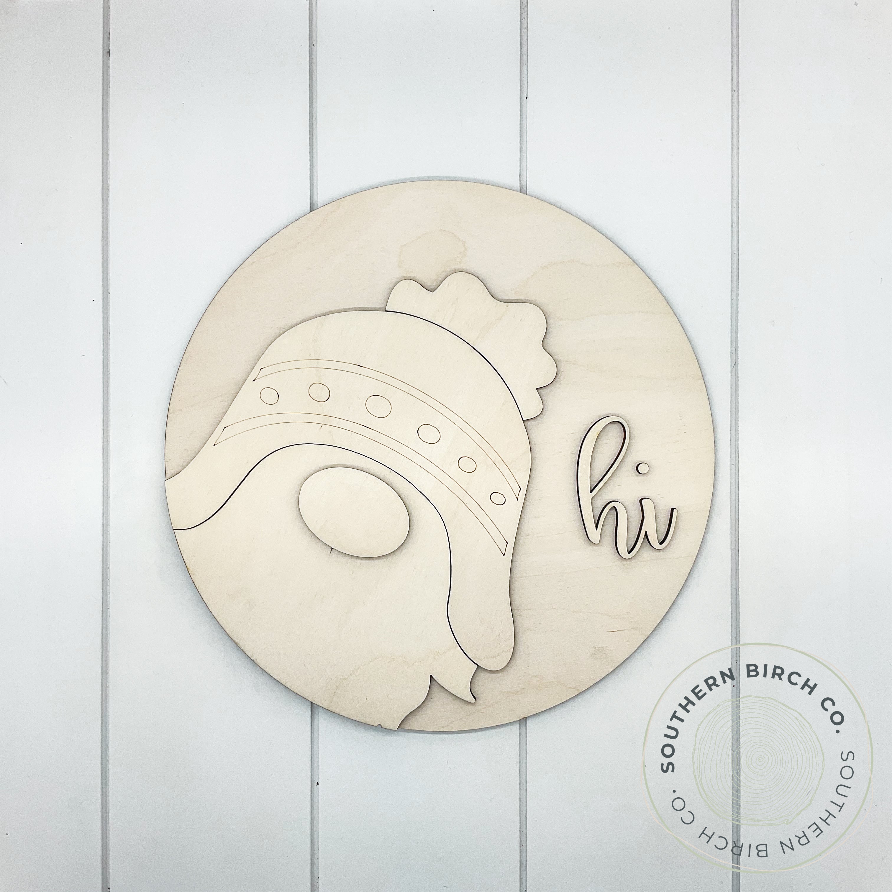 Toboggan Gnome 3D Round Blank
