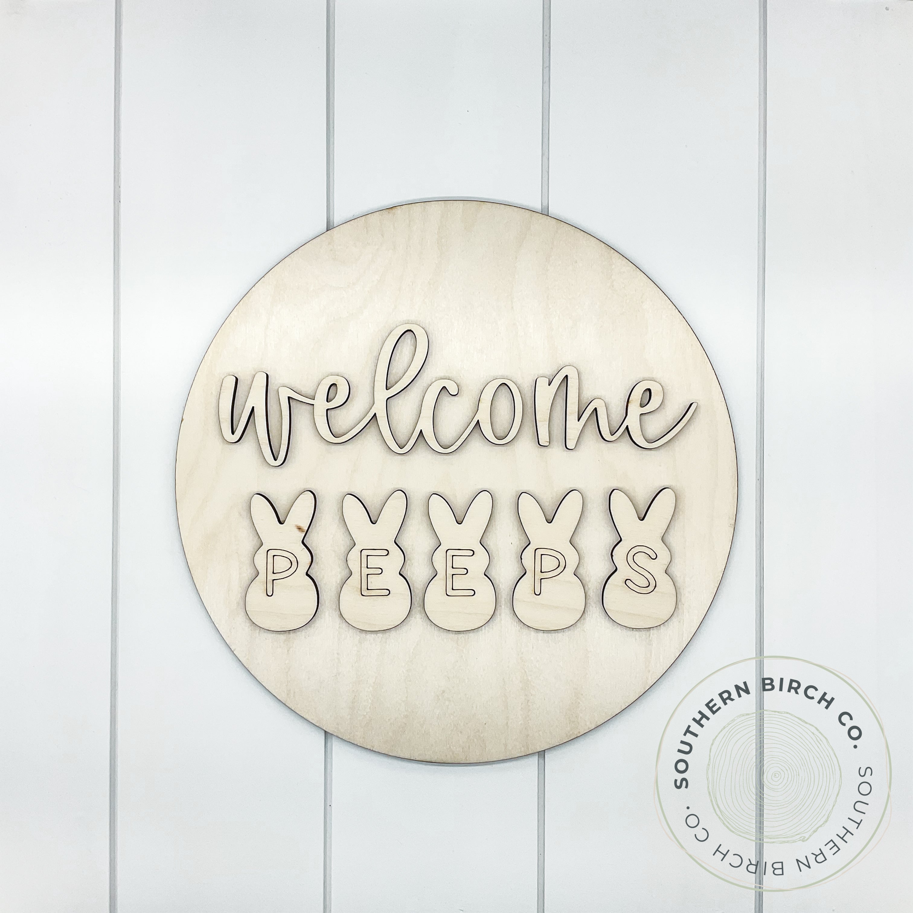 Welcome Peeps 3D Round Blank