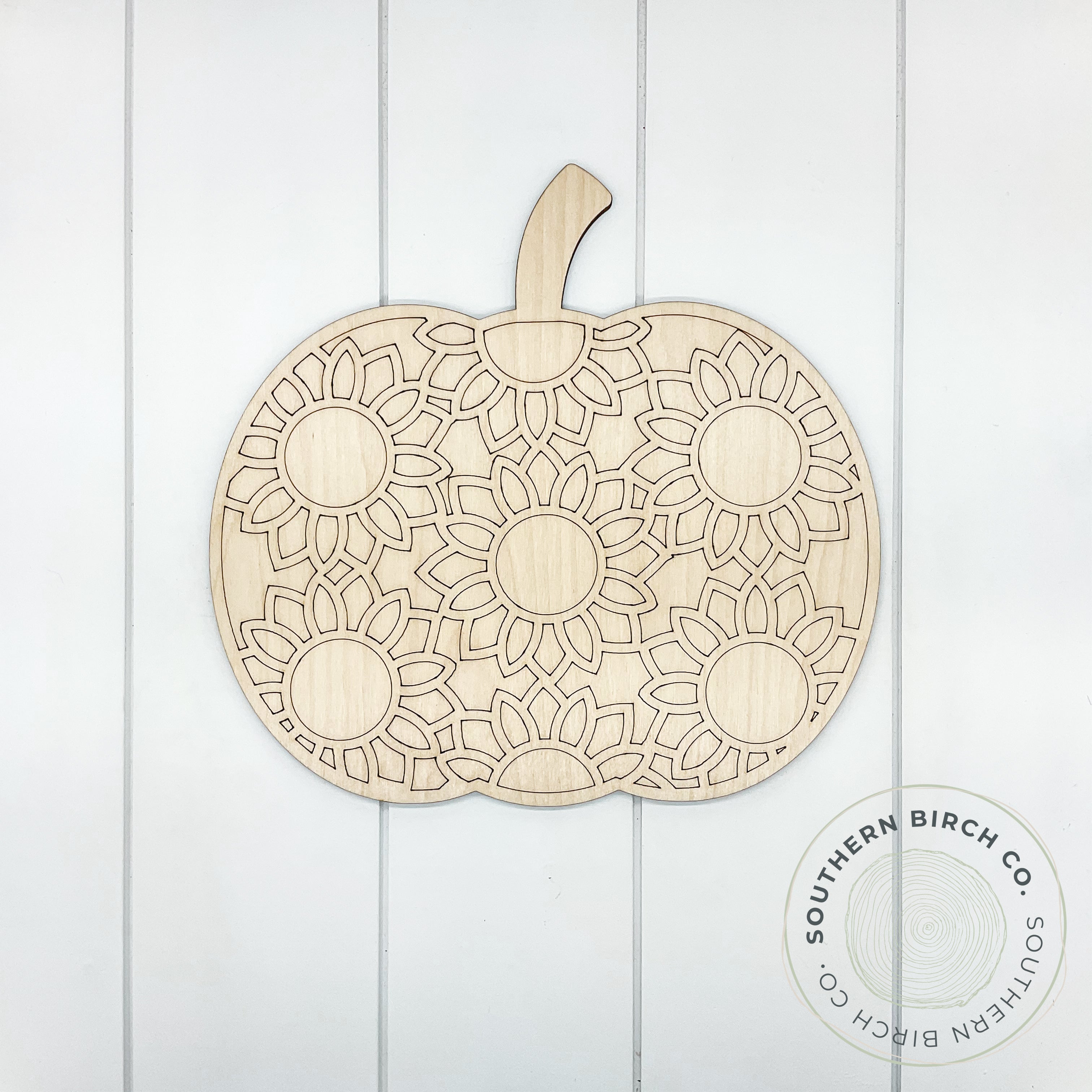 Sunflower Etched Pumpkin Blank