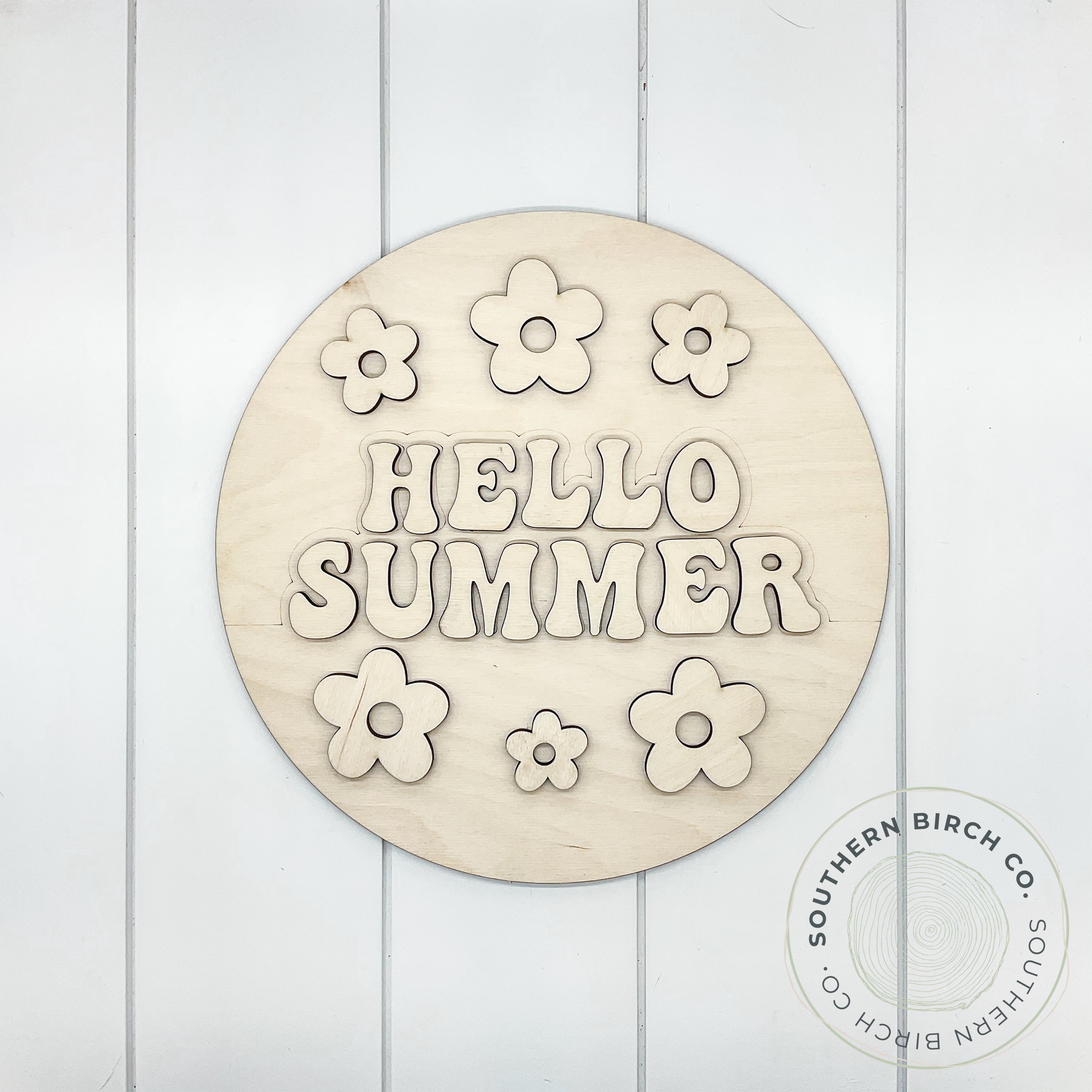 Hello Summer 3D Round Blank (Retro)