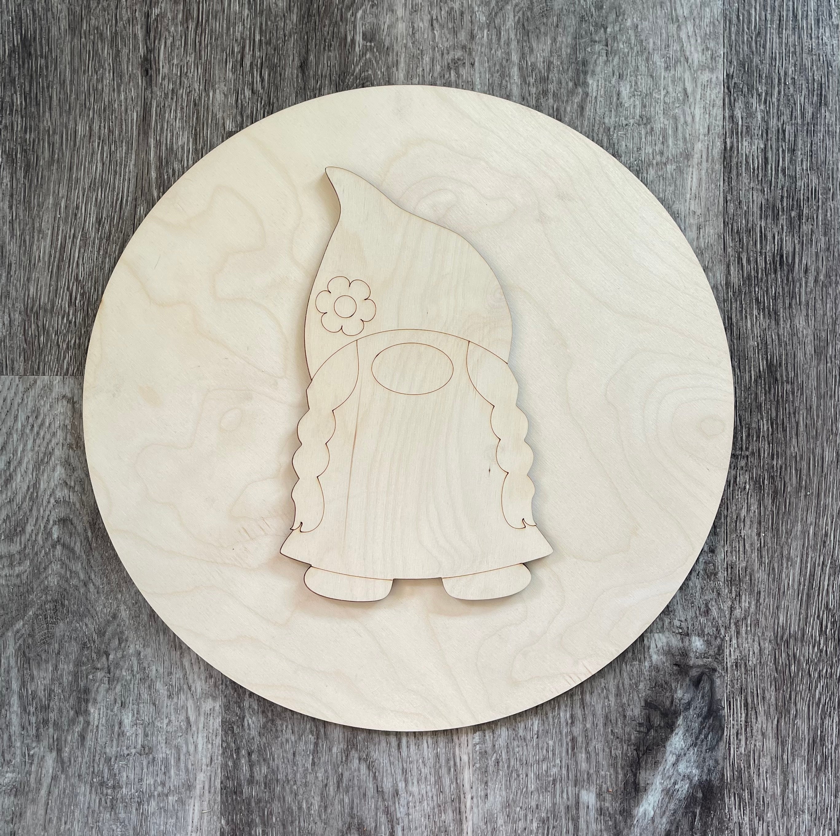 Interchangeable Sitting Gnome Sign Blank (Girl)