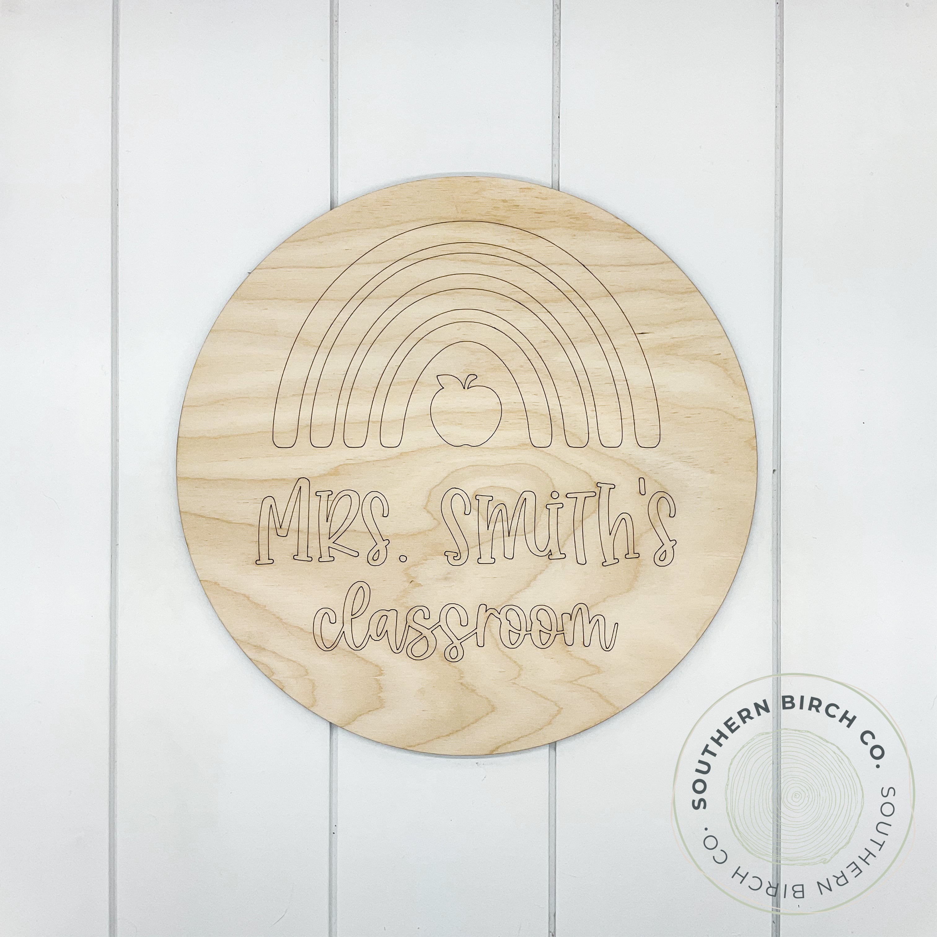 Personalized Name Sign Blank (Rainbow Apple)