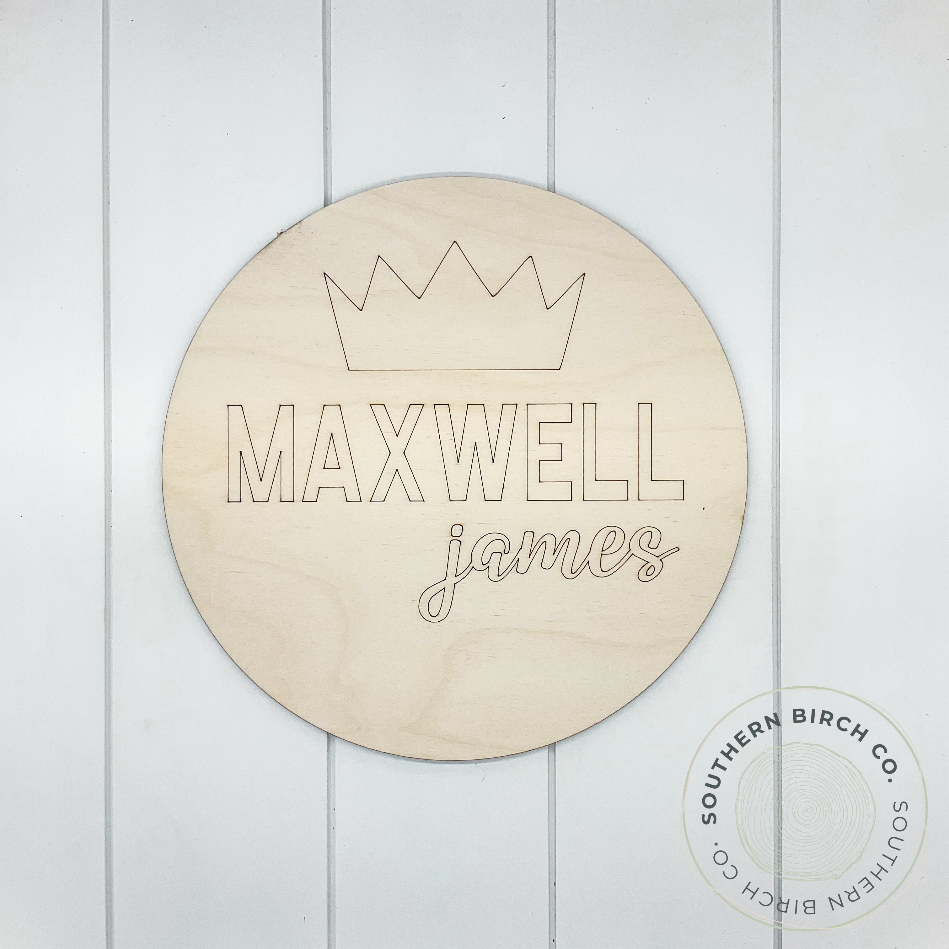 Personalized Name Sign Blank (Crown)