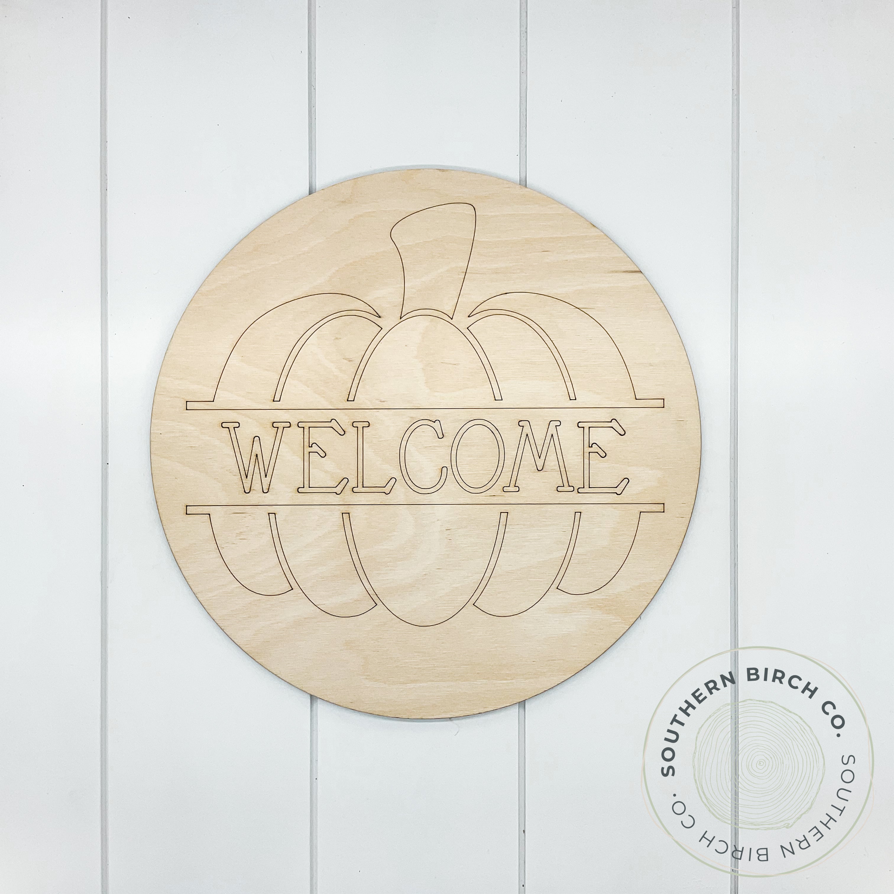 Welcome Pumpkin Etched Round Blank