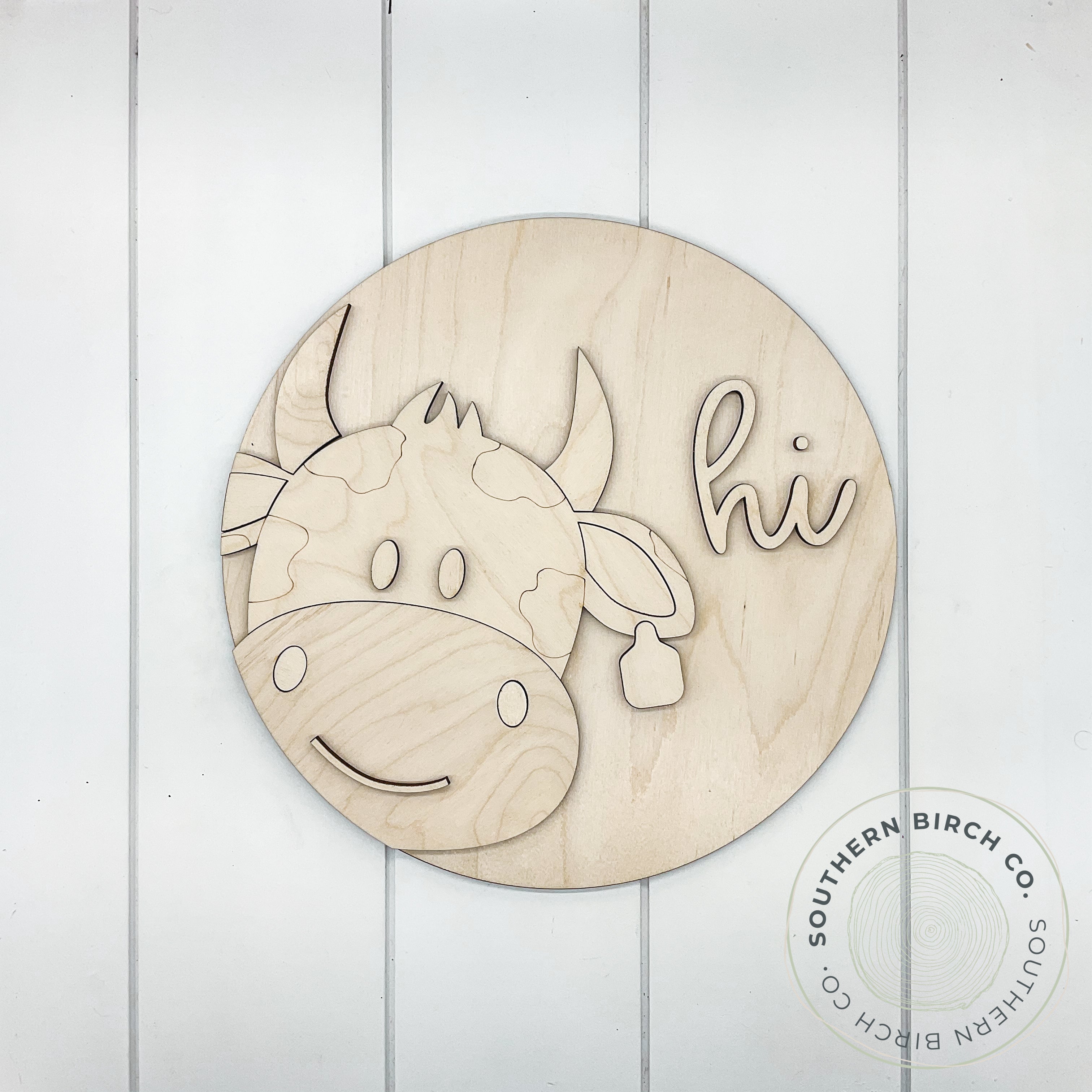 Cow 3D Round Blank