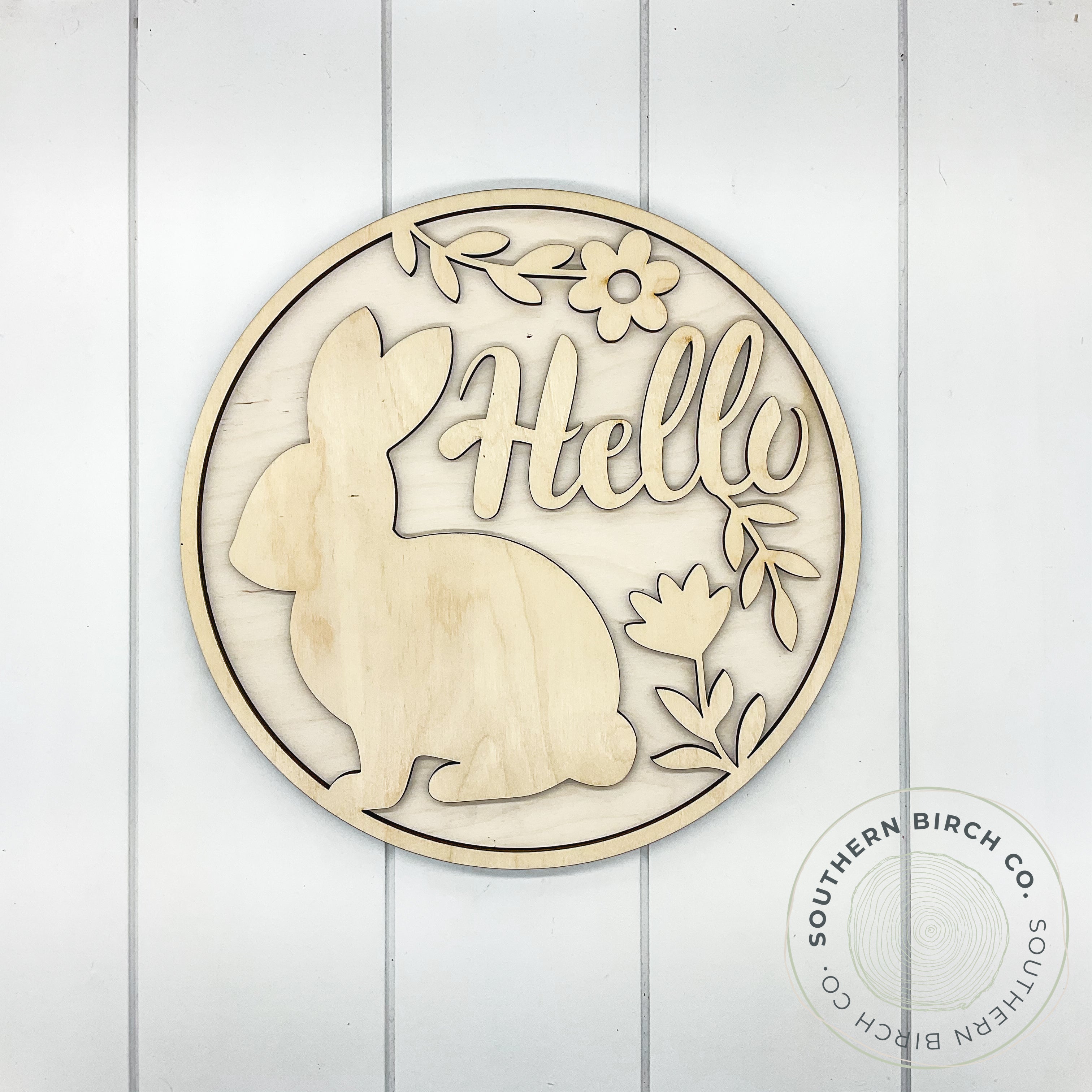 Bunny 3D Round Blank (Hello)