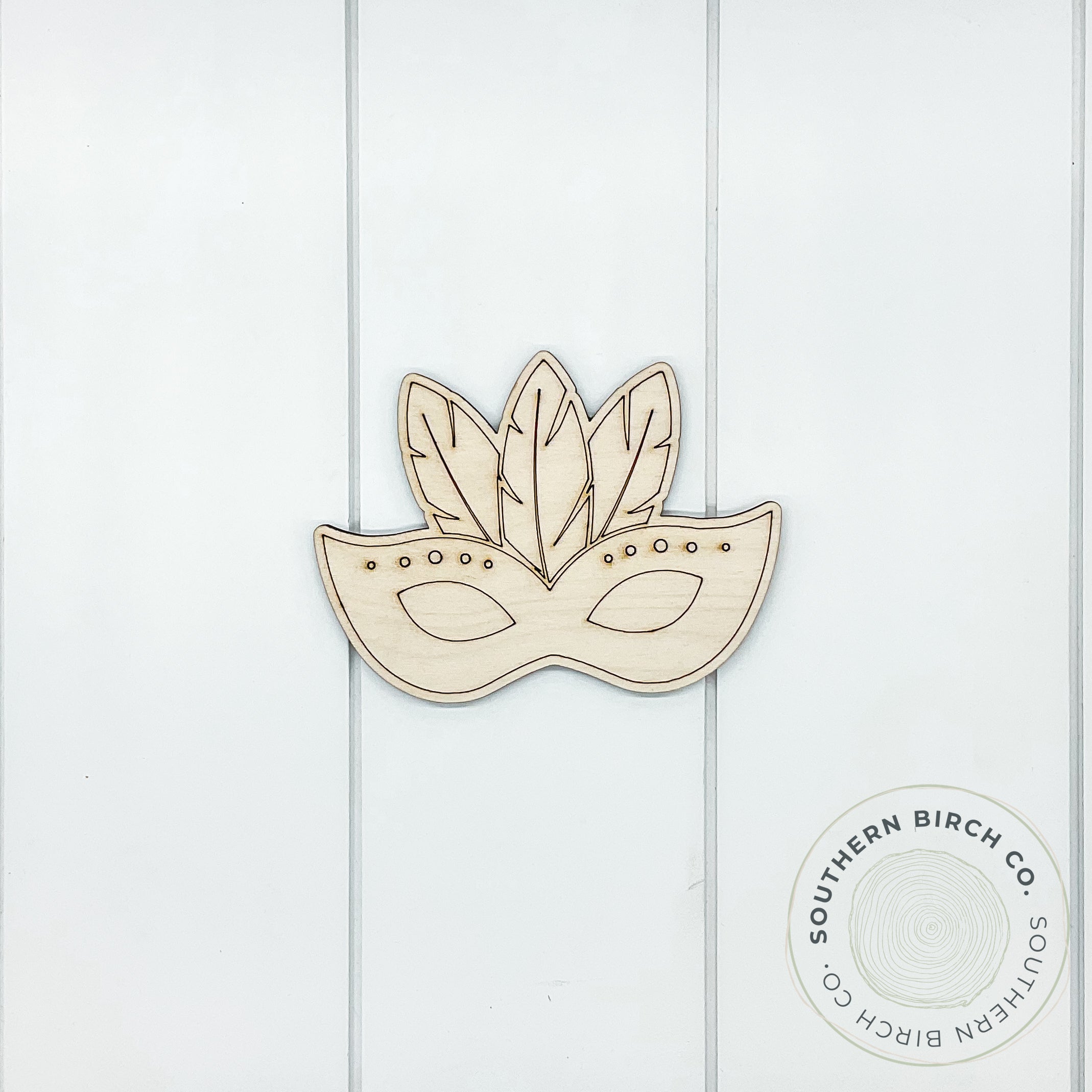 Mardi Gras Mask Blank (Feathers)