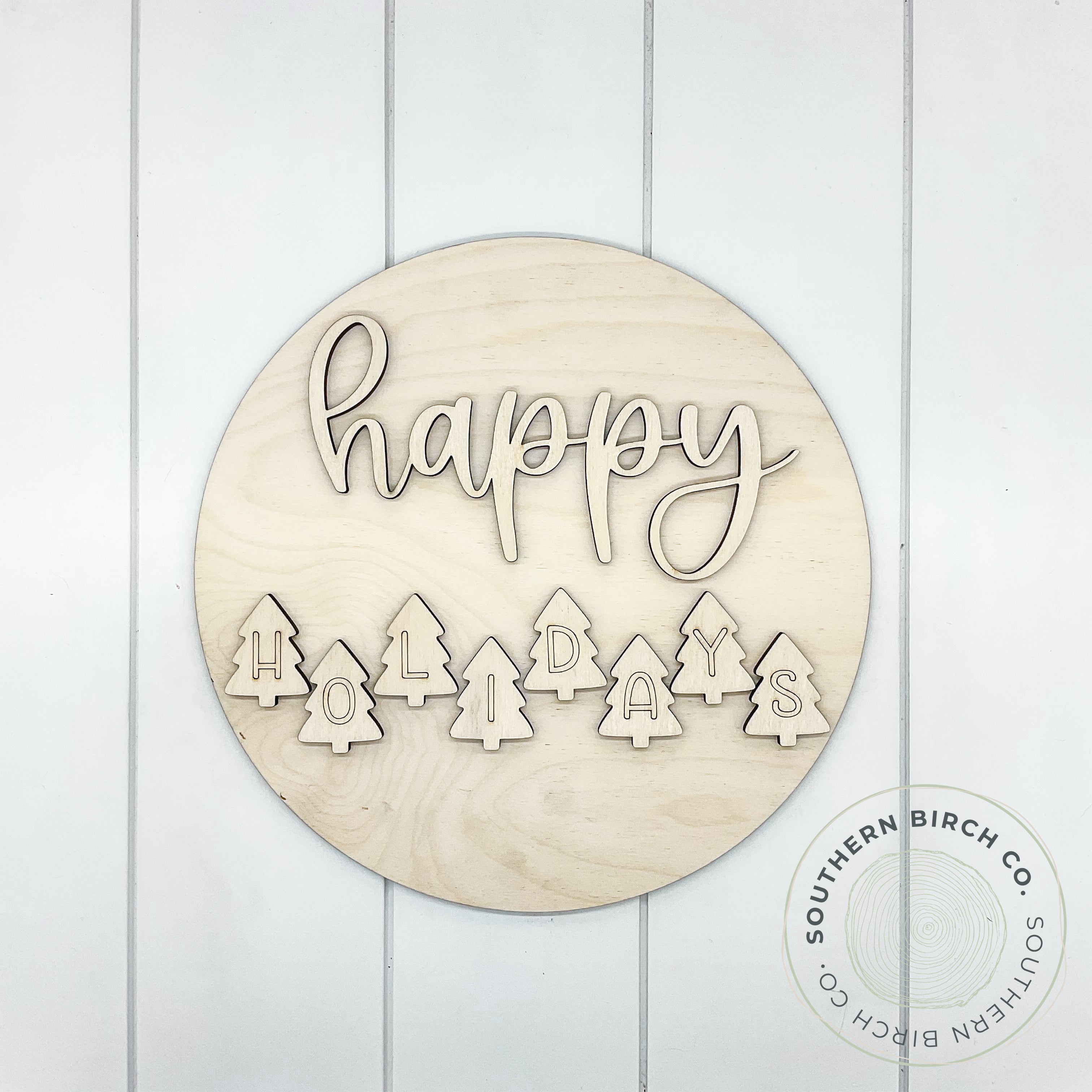 Happy Holidays 3D Round Blank
